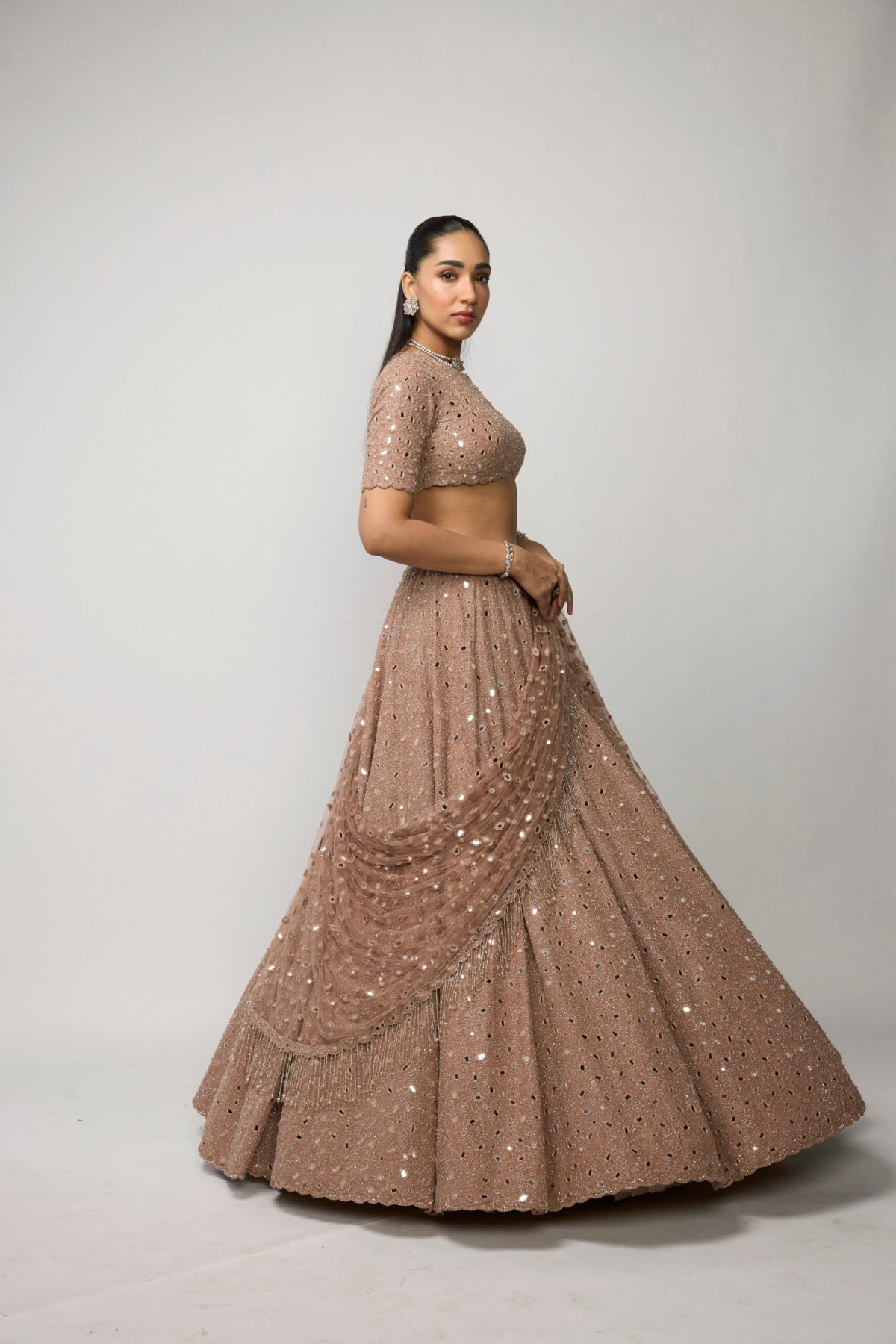 Bronze Rose Lehenga Set