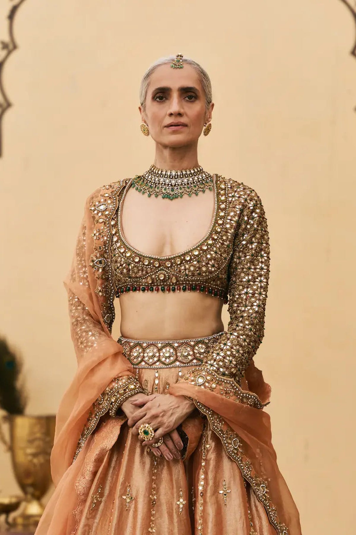 Chaand Baali Tissue Lehenga Set