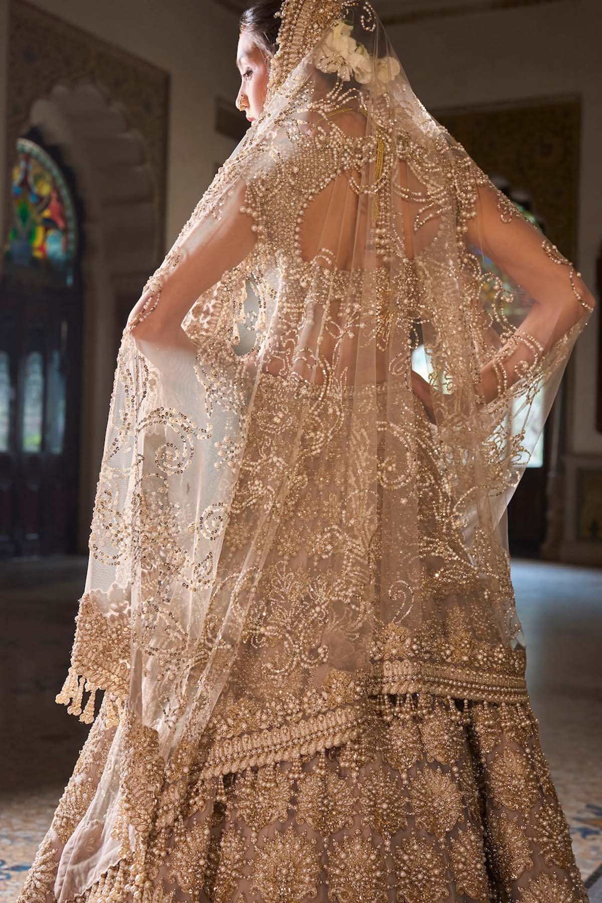 Champagne Pearl Lehenga Set