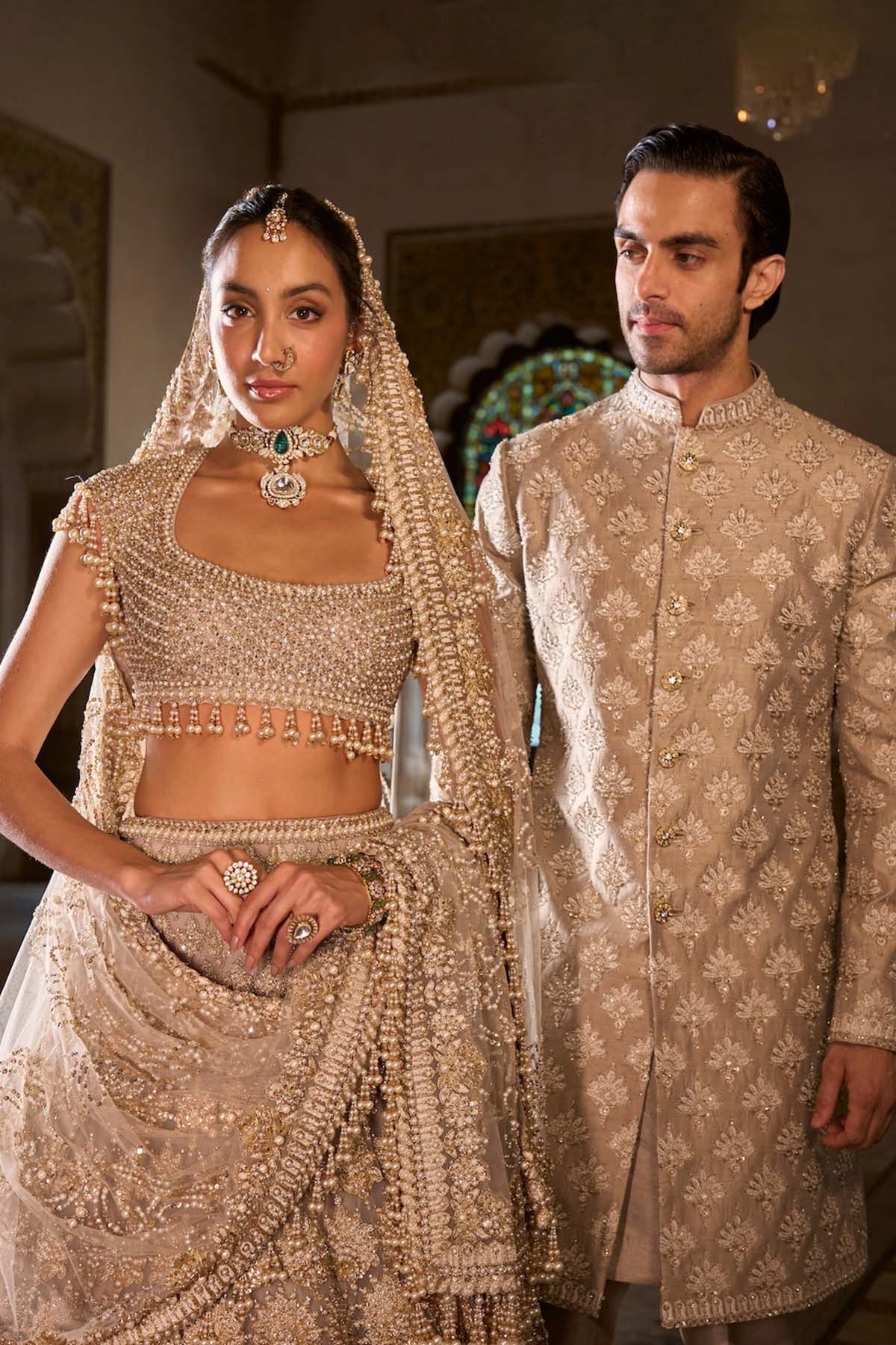 Champagne Pearl Lehenga Set