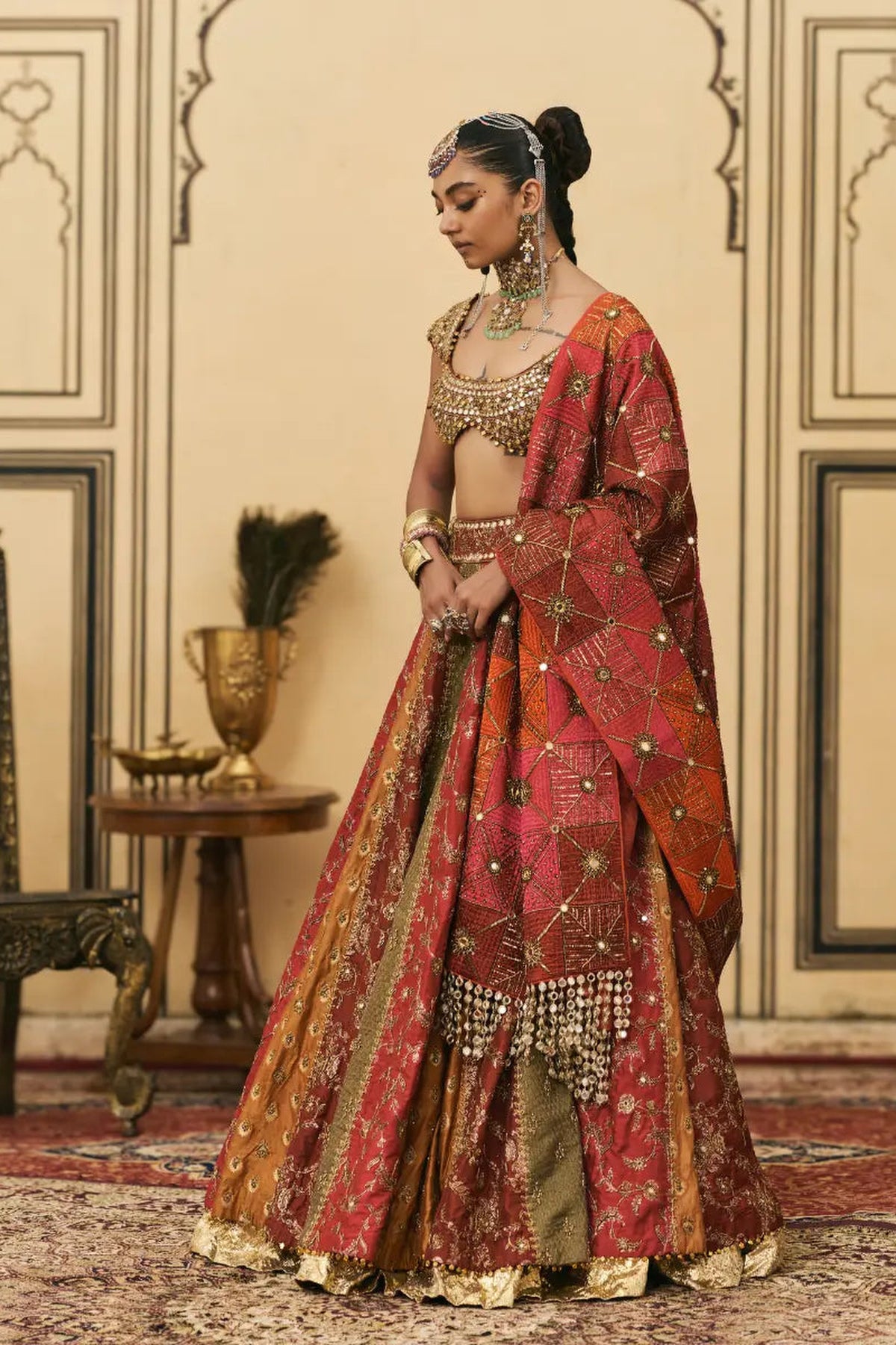 Chitrali Brocade Phulkari Lehenga Set