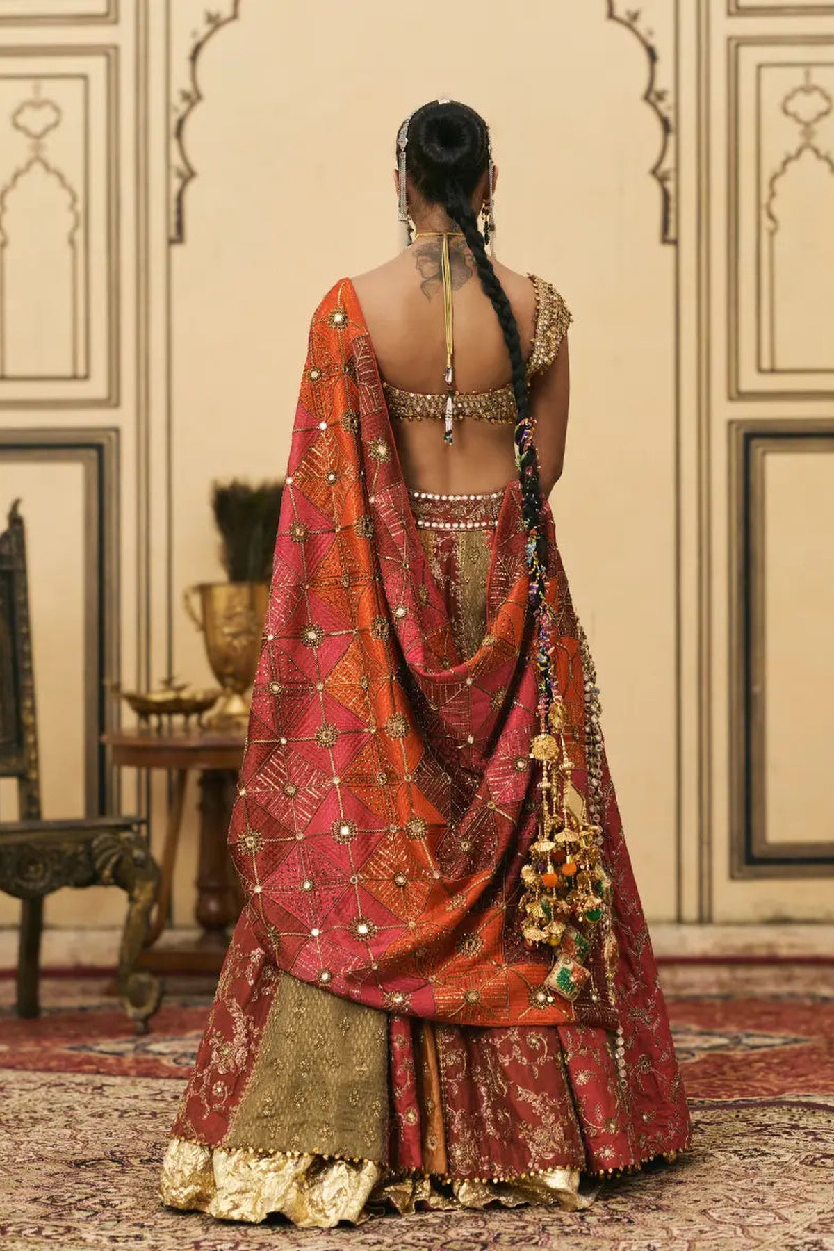 Chitrali Brocade Phulkari Lehenga Set