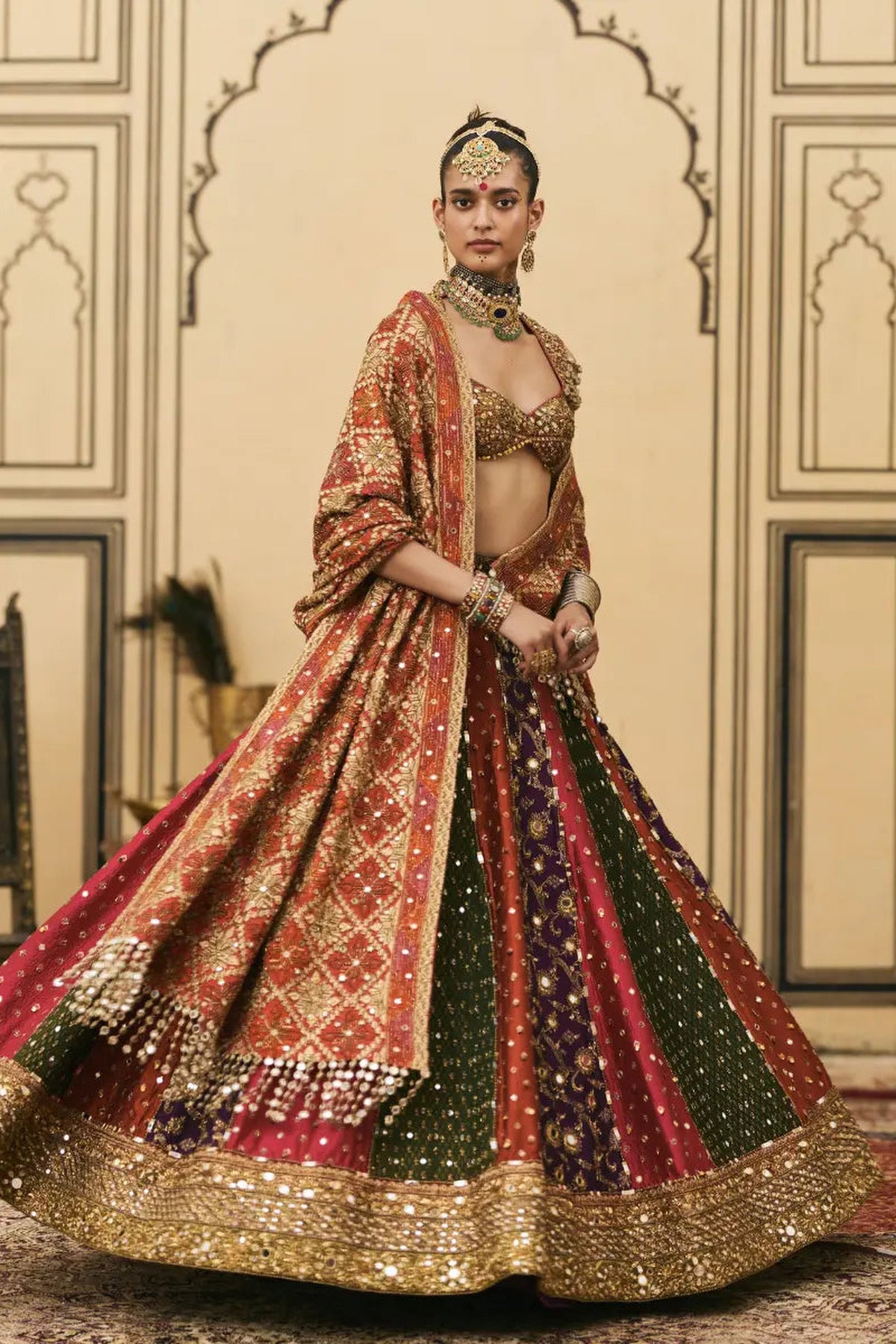 Chitrangi Brocade Phulkari Lehenga Set
