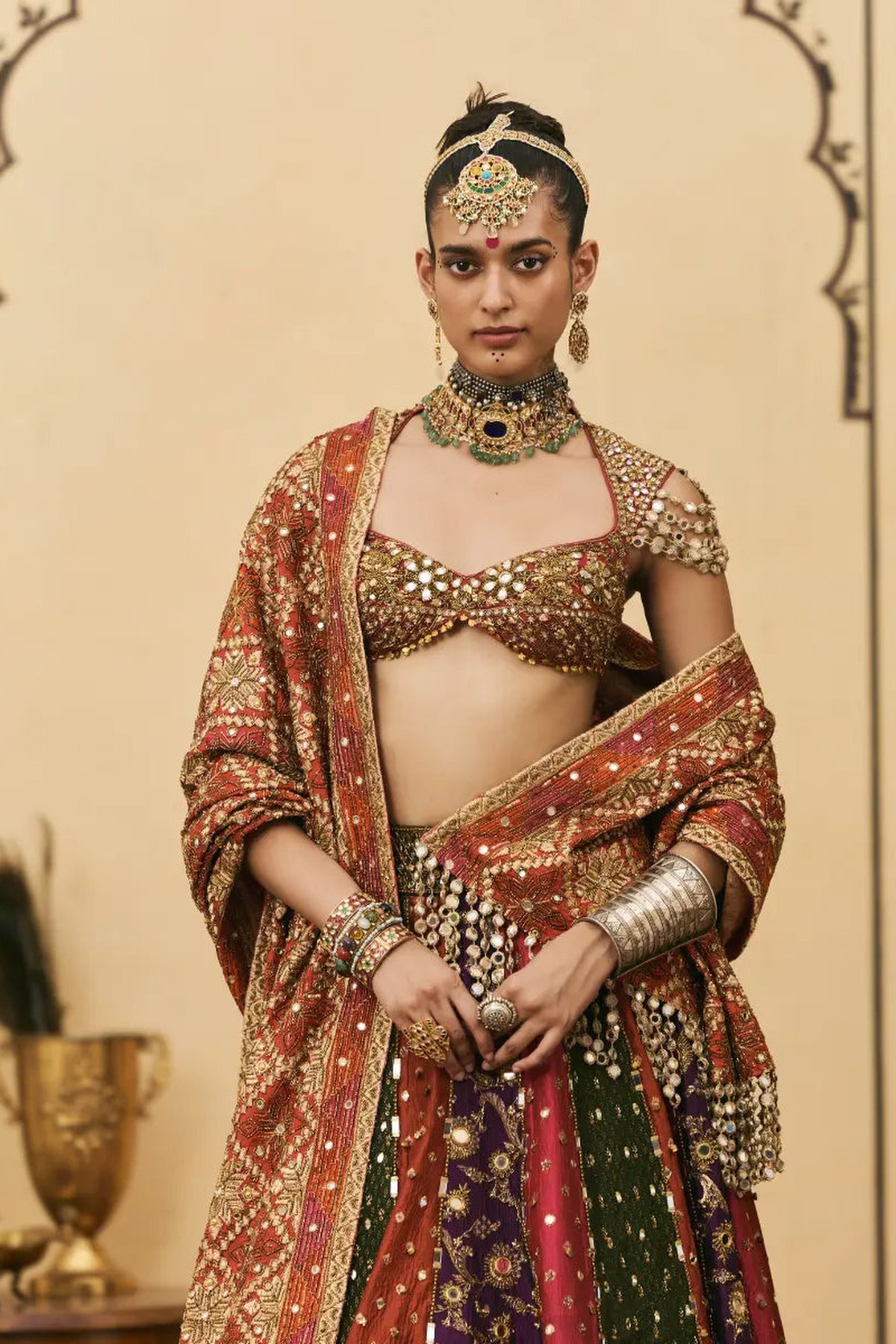 Chitrangi Brocade Phulkari Lehenga Set