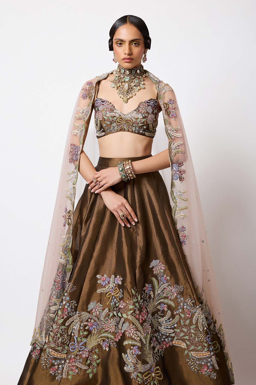 Bruné - Metallic Tissue Lehenga - Ready To Ship