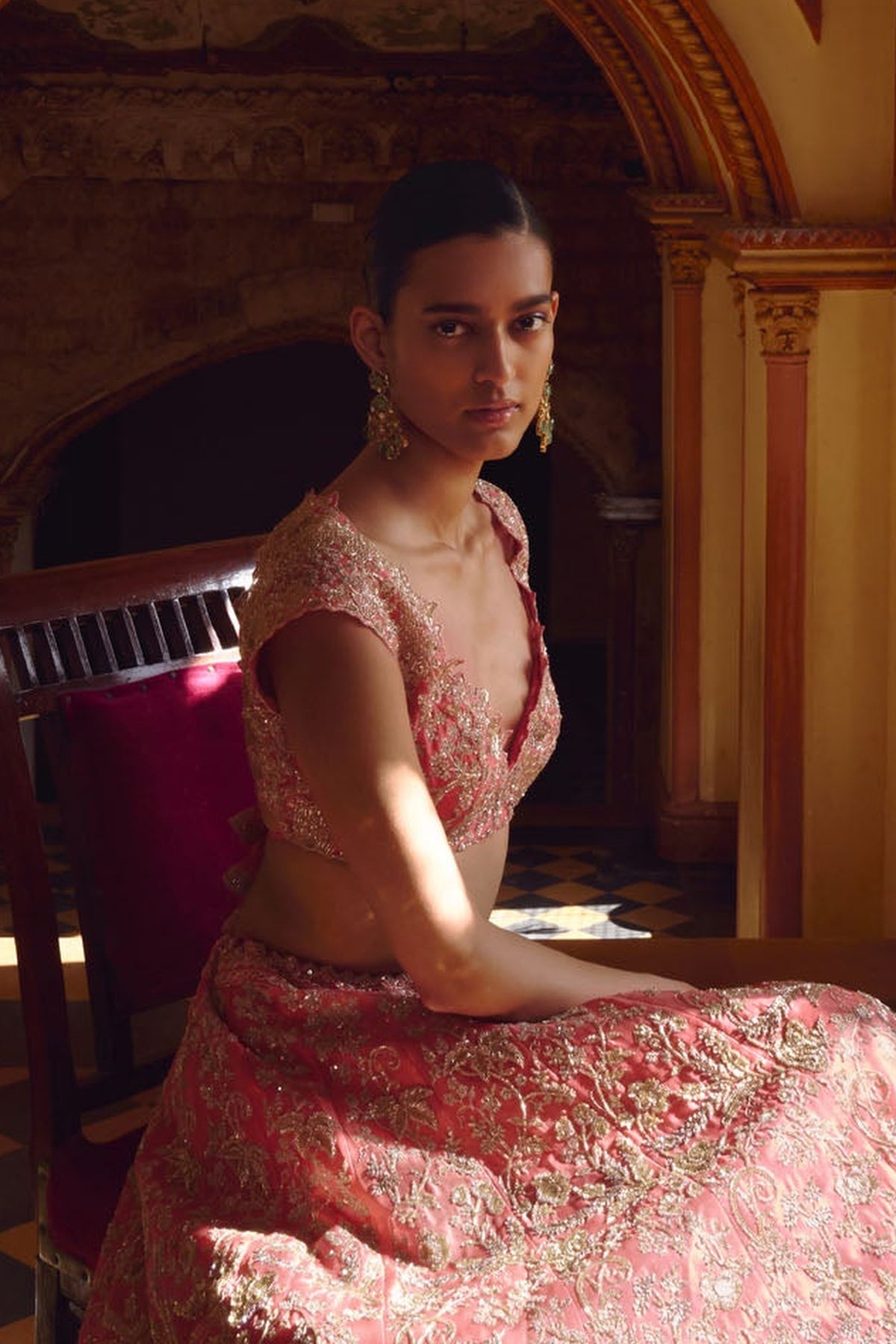 Coral Advika Lehenga Set