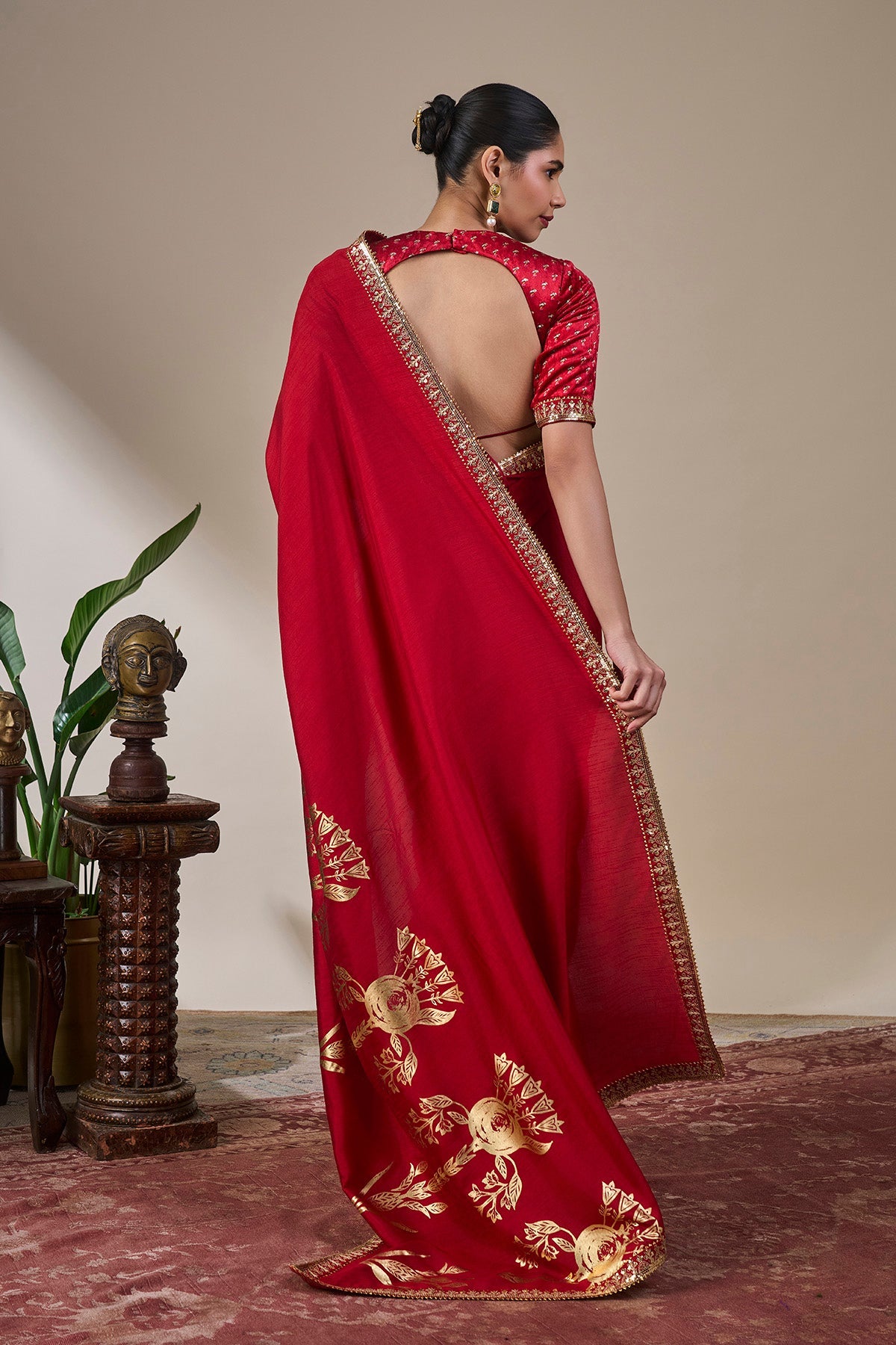 Crimson Khari Saree