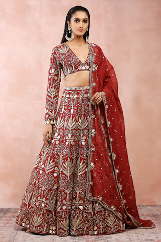 OFF WHITE TULIP GARDEN EMBROIDERY CHOLI WITH SHARARA