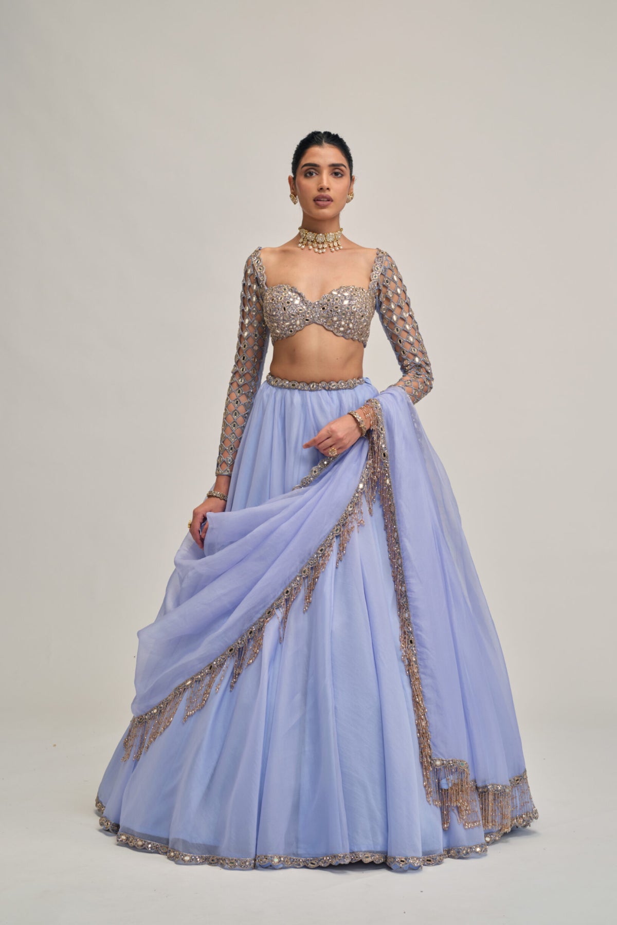 Dew Blue Lehenga Set
