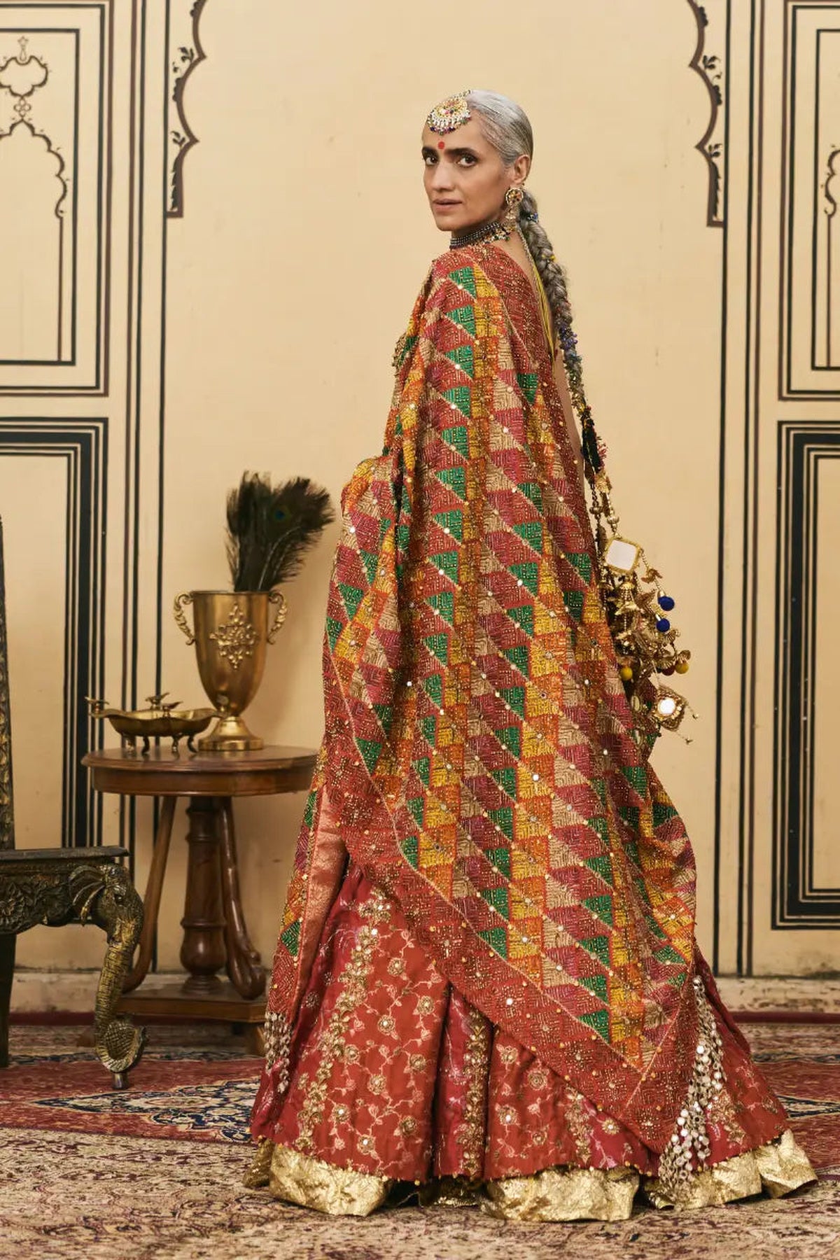 Do-Rang Brocade Gota Lehenga Set