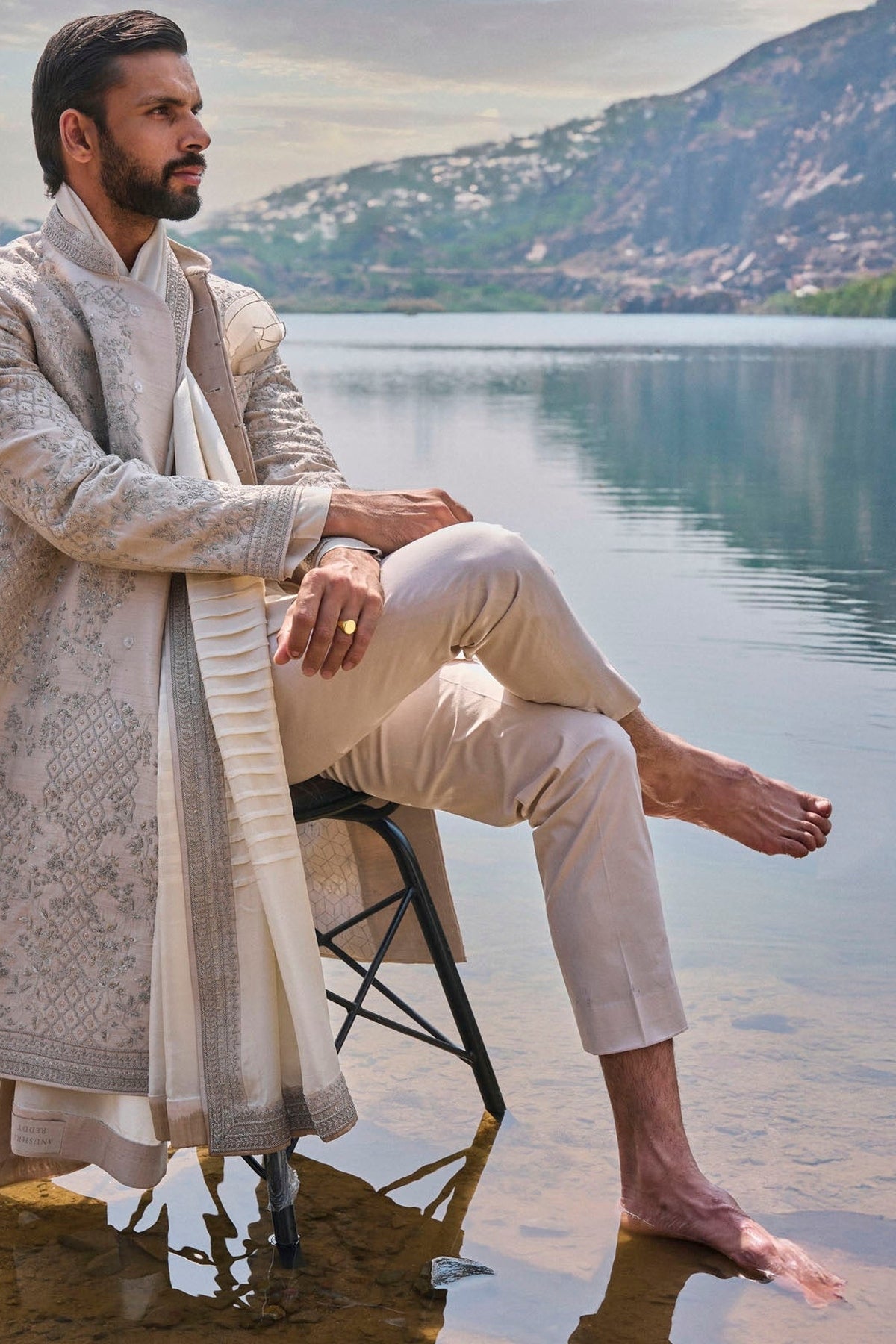 Dull Ivory Sherwani Set
