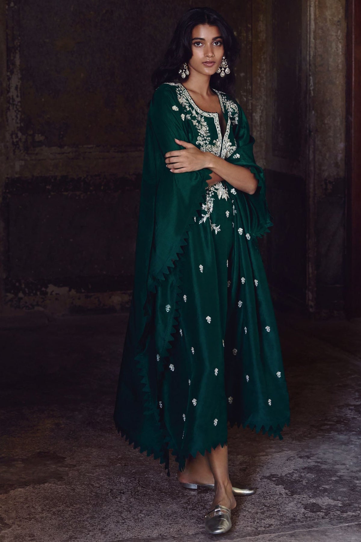 Emerald Green Amra Kaftan Set