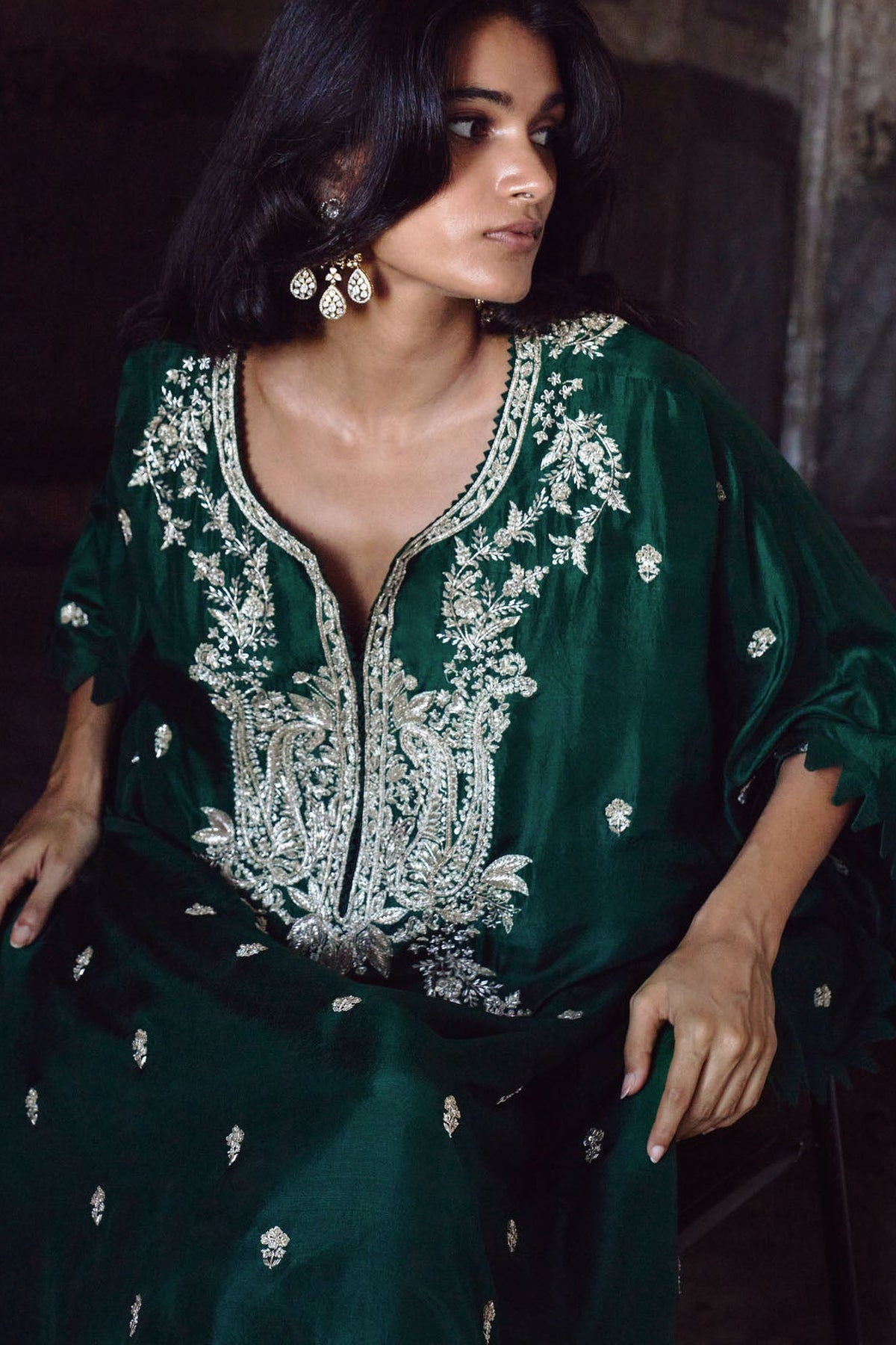 Emerald Green Amra Kaftan Set