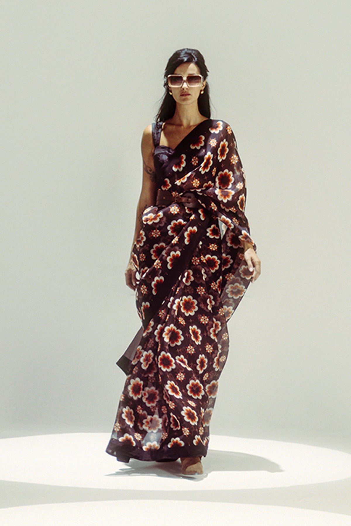 Espresso Twiggy Bloom Saree