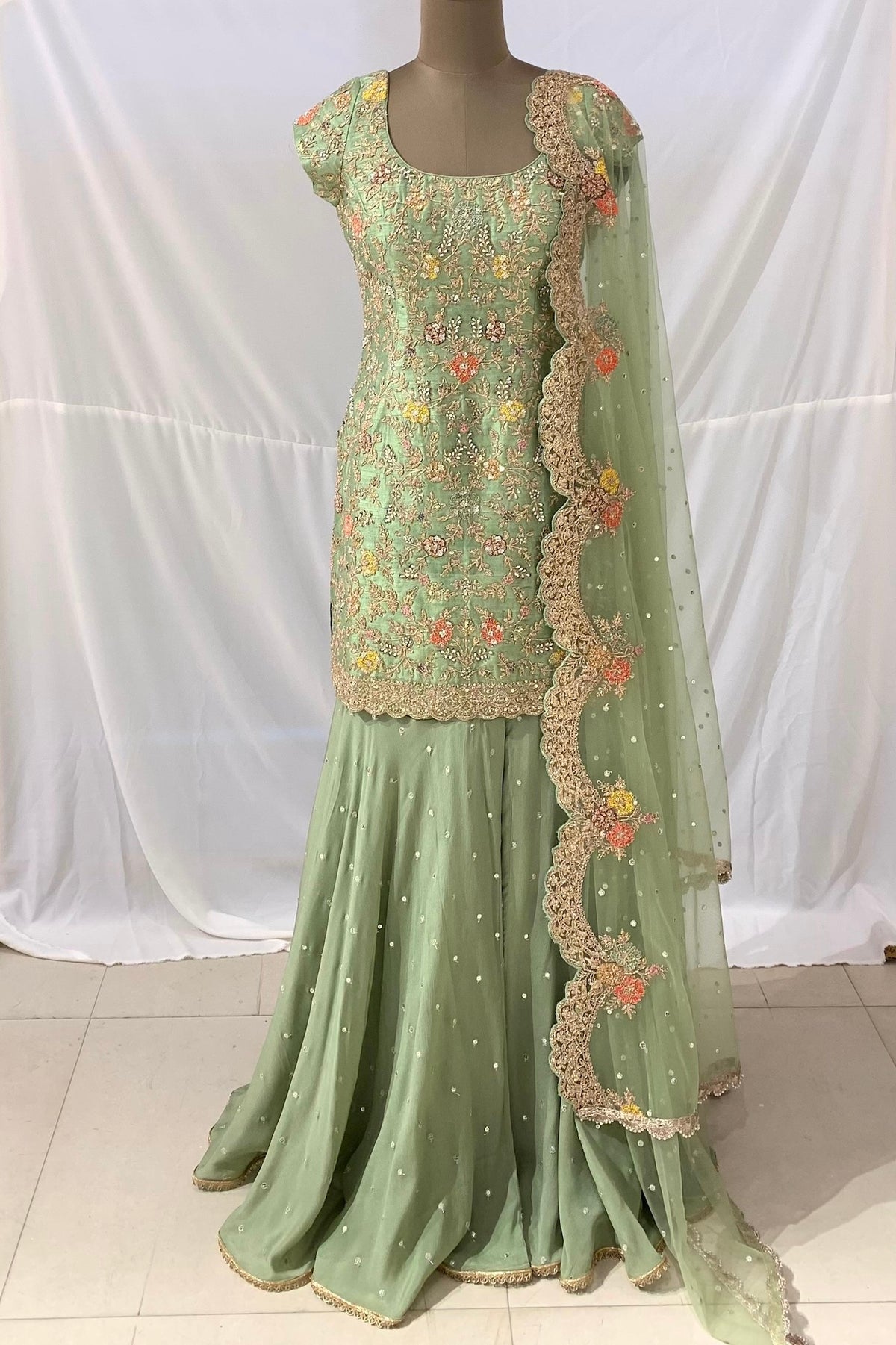 Revati Sharara w/Cap Sleeve- Ready to Ship