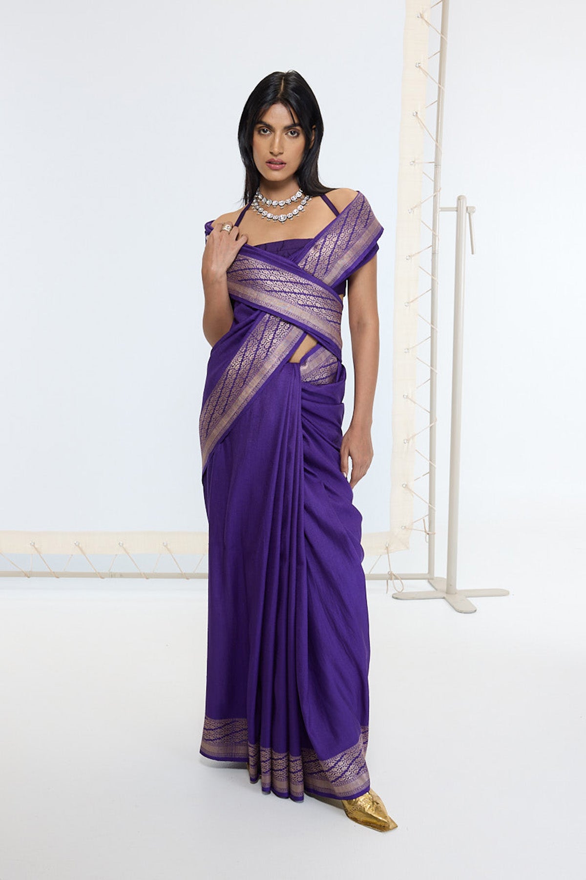 Handwoven Deep Purple Saree