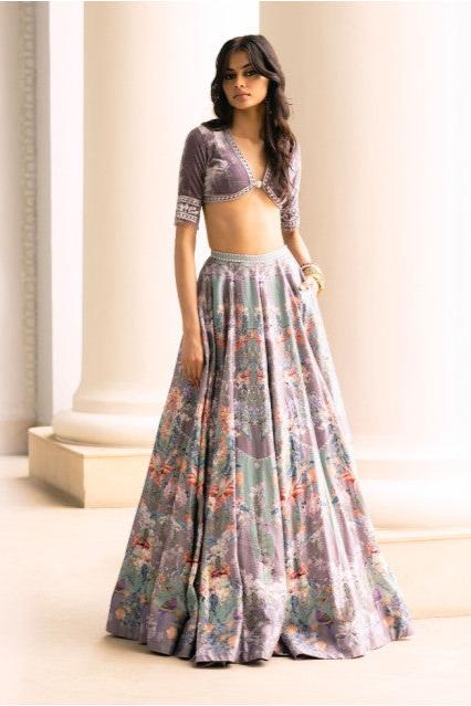 NESOI PRINTED LEHENGA SET