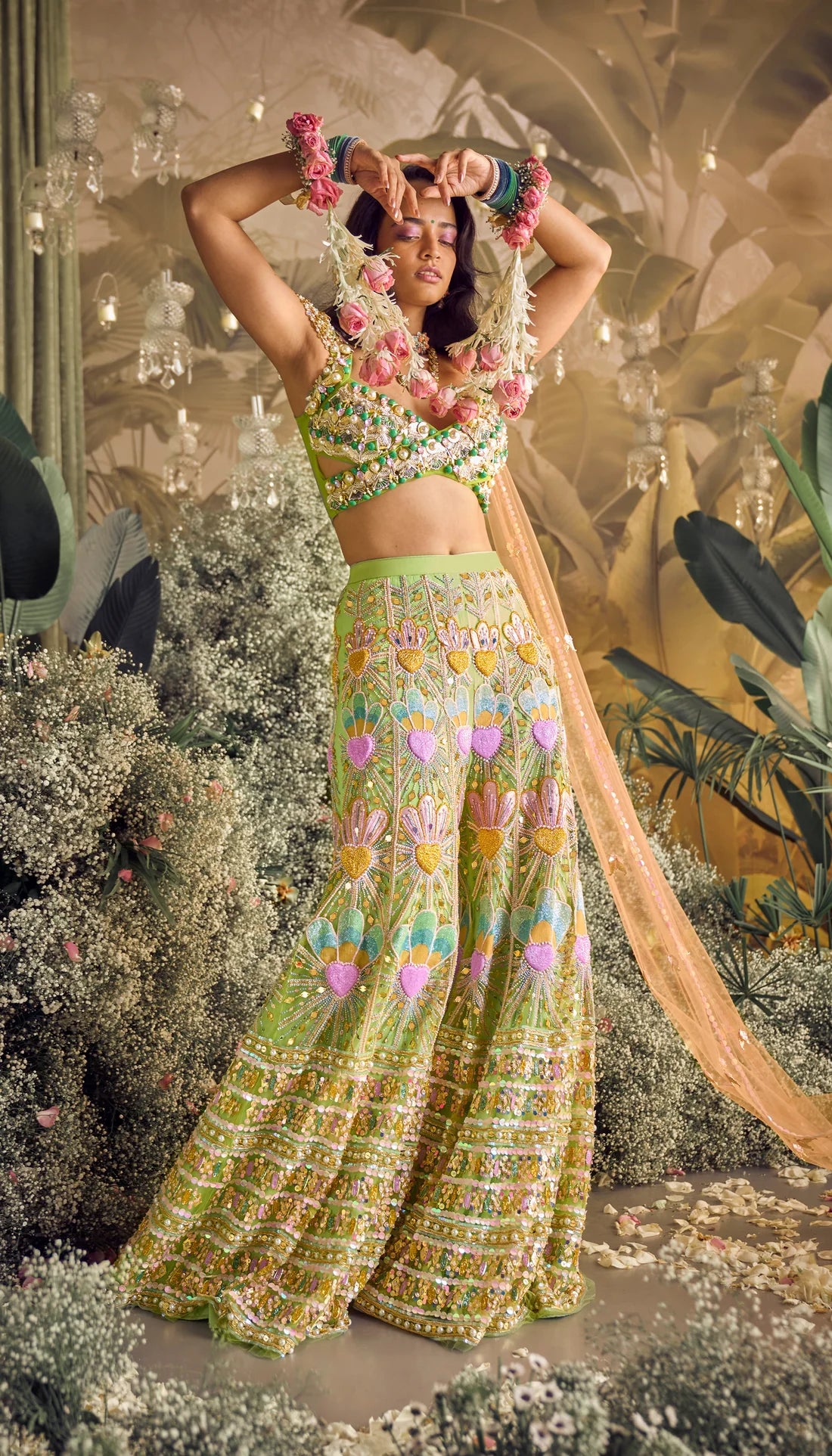 NOVA - GREEN SHARARA SET