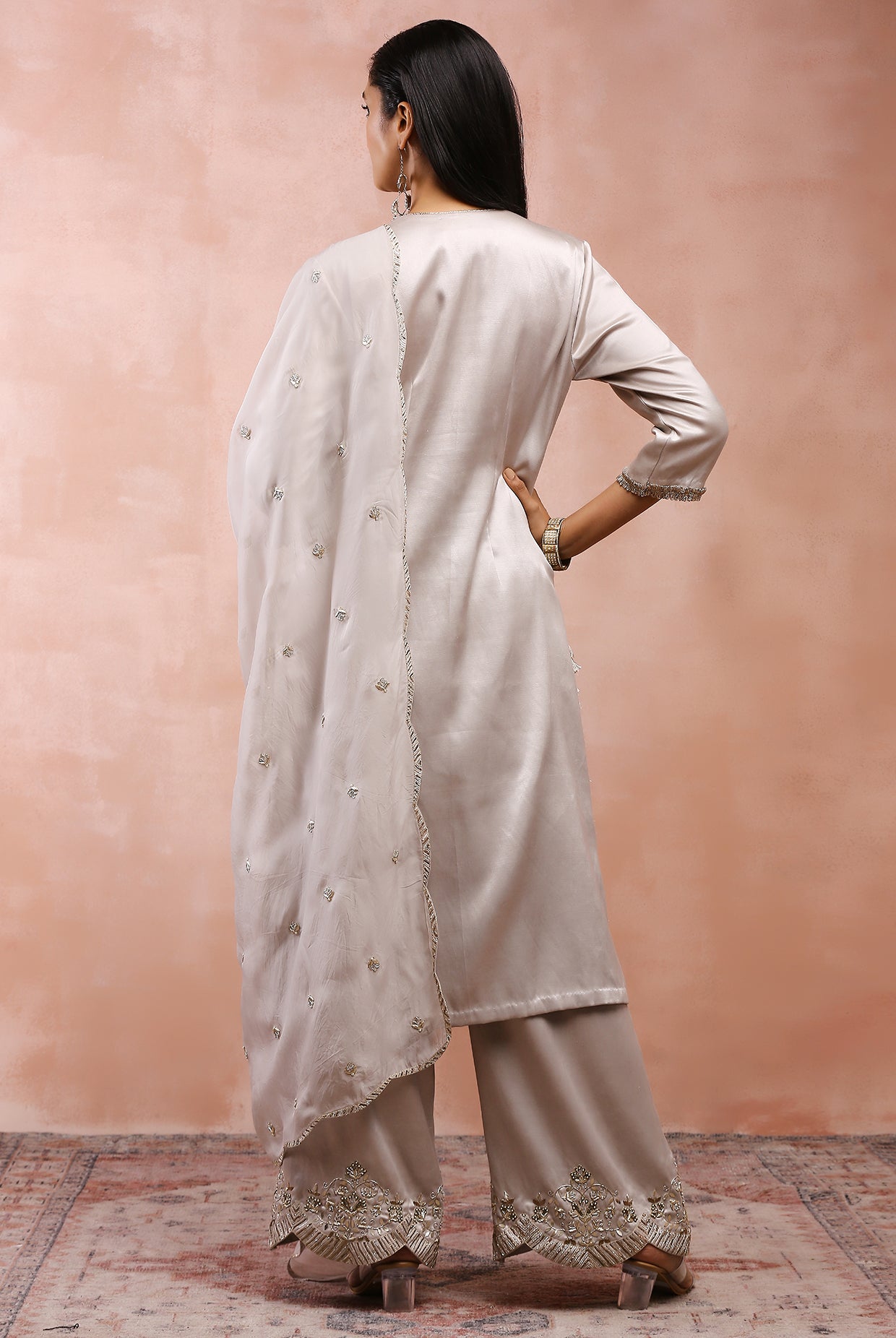 GREY BAGH EMBRIODERED KURTA WITH PANT AND DUPATTA