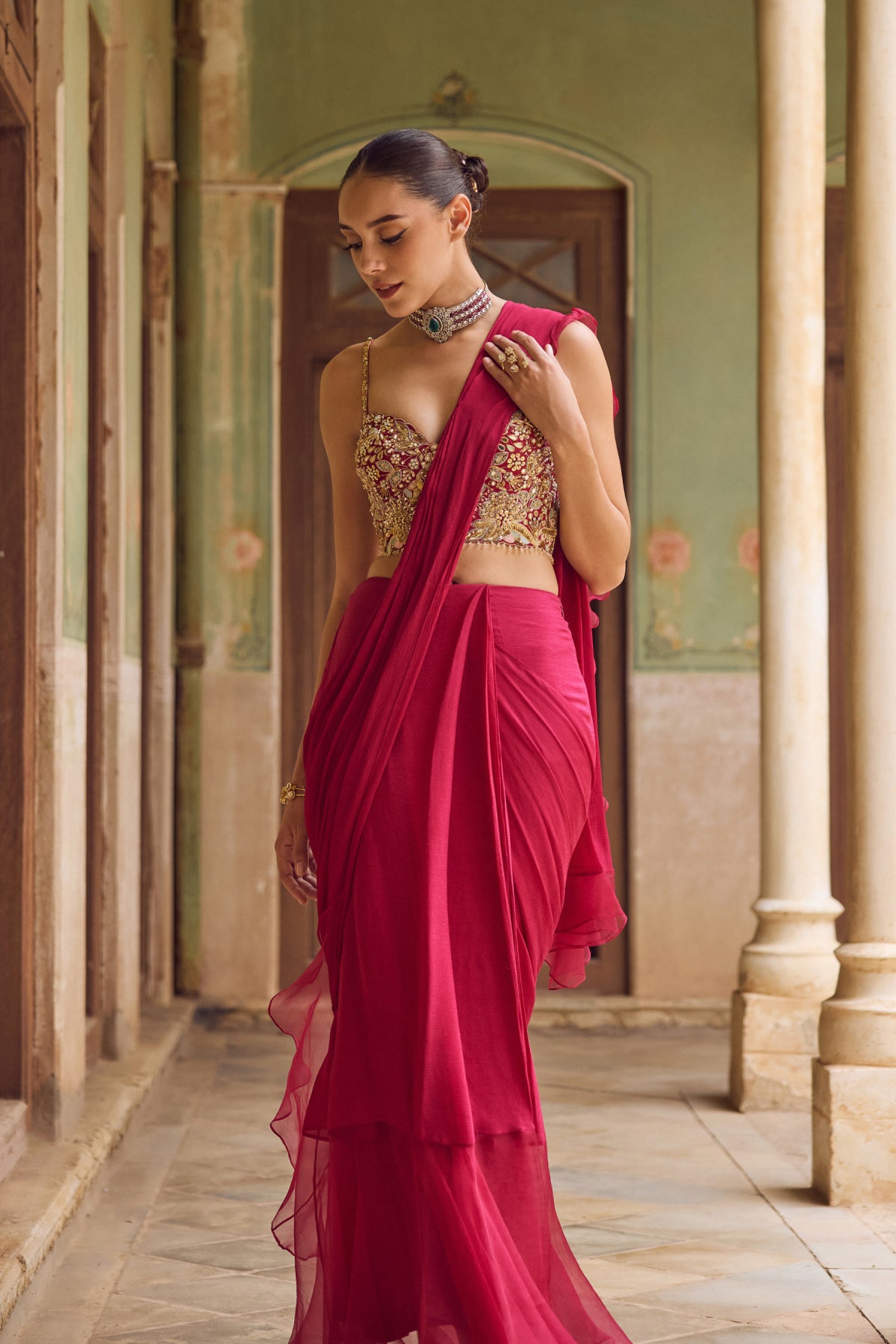 Gulaab Ruffle Saree