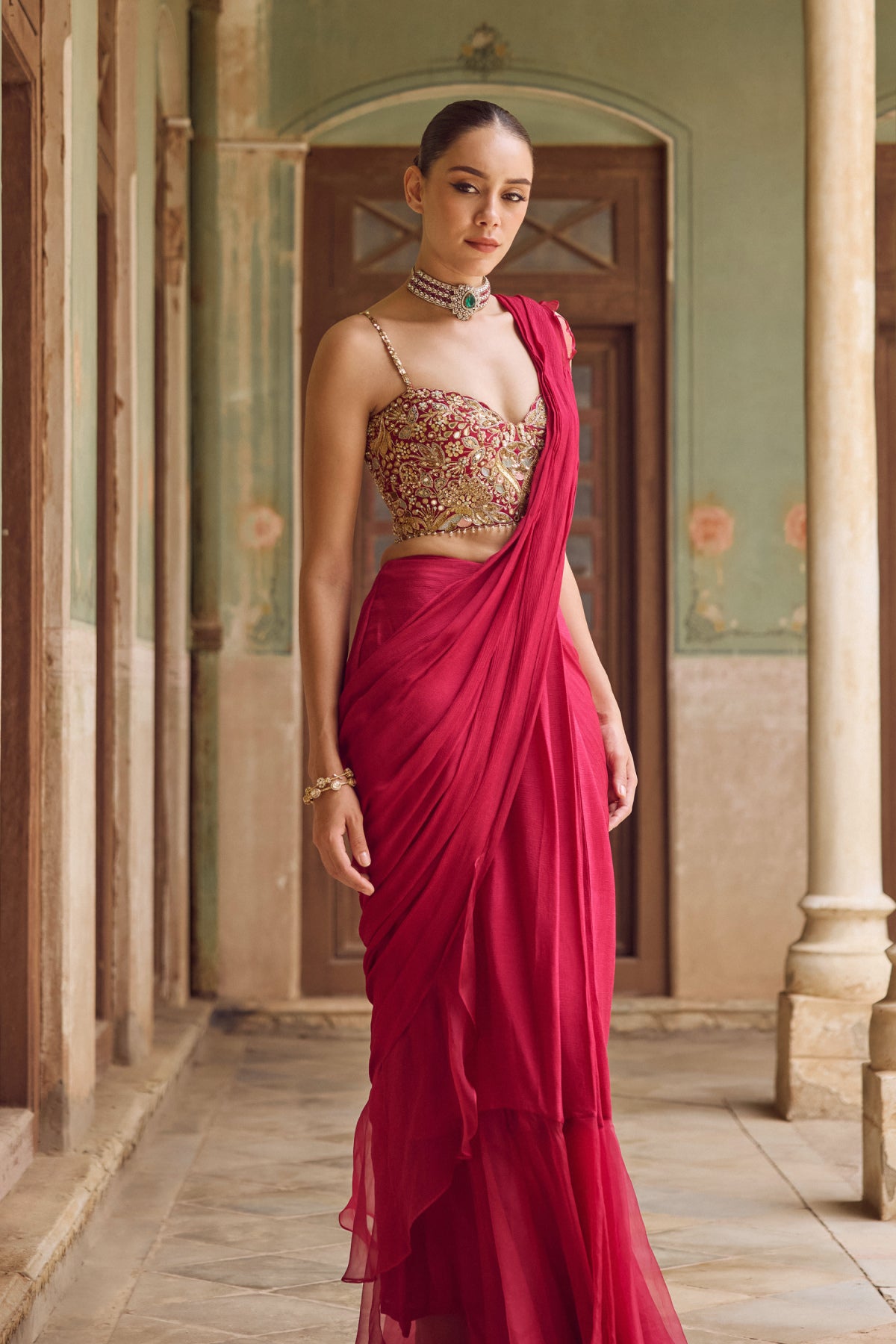 Gulaab Ruffle Saree