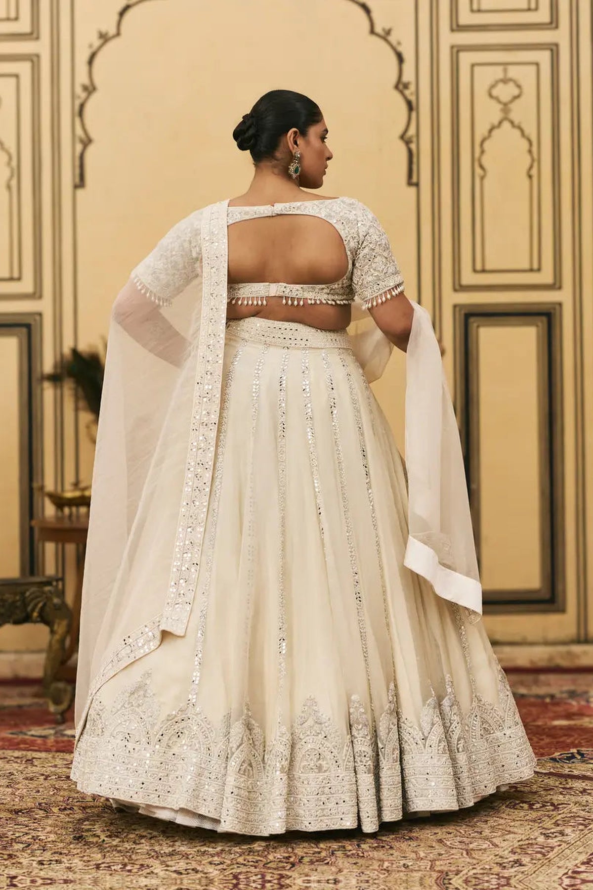 Haathidant Organza Lehenga Set
