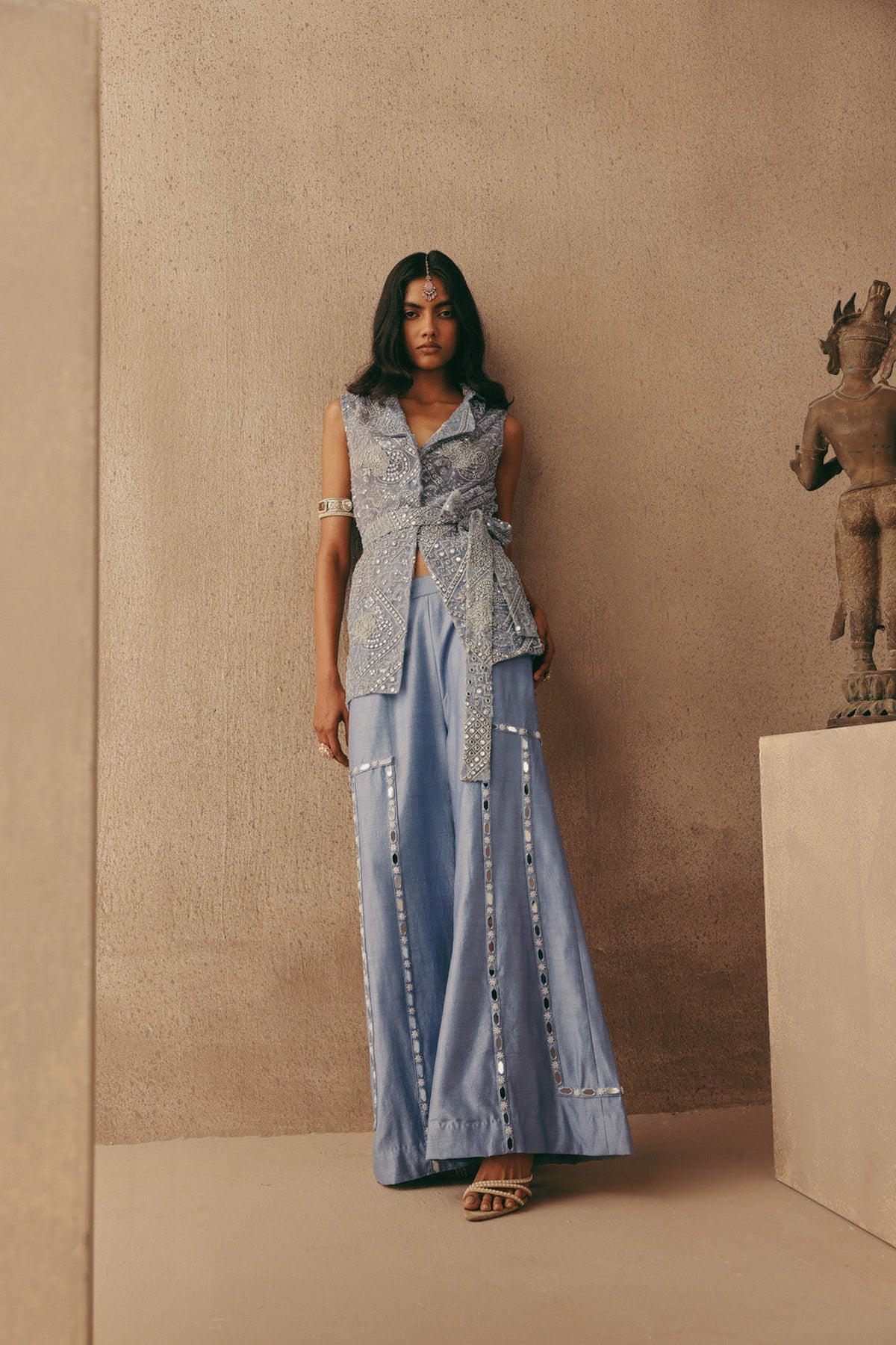 Hand Embroidered Flared Pants