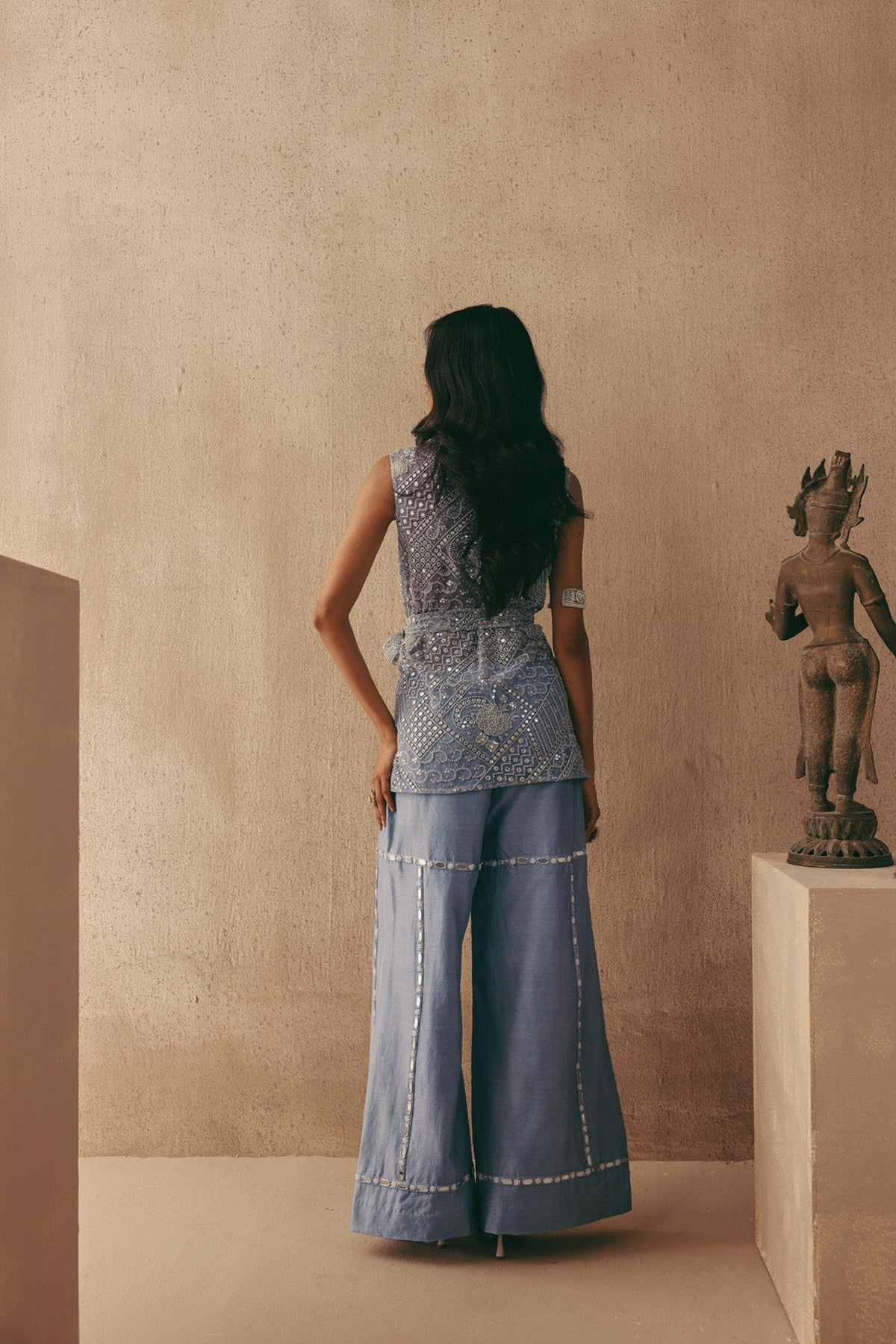 Hand Embroidered Flared Pants