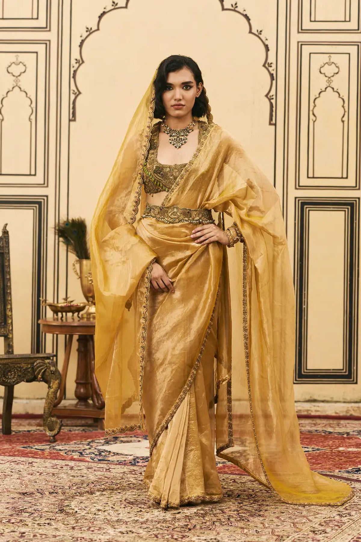 Haridra Jadaau Saree Set