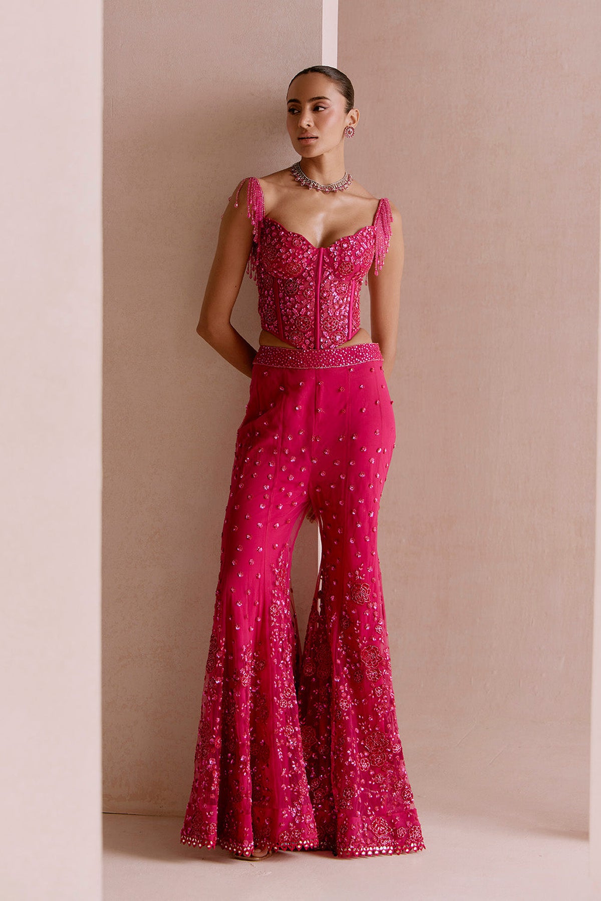 hot pink sharara set