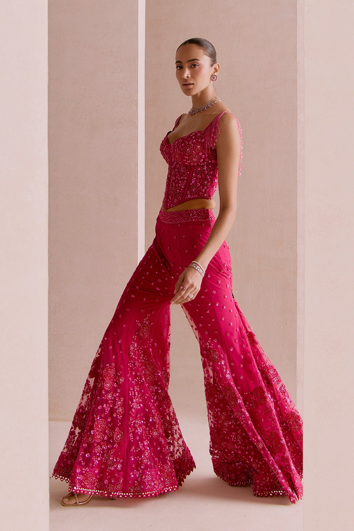 hot pink sharara set