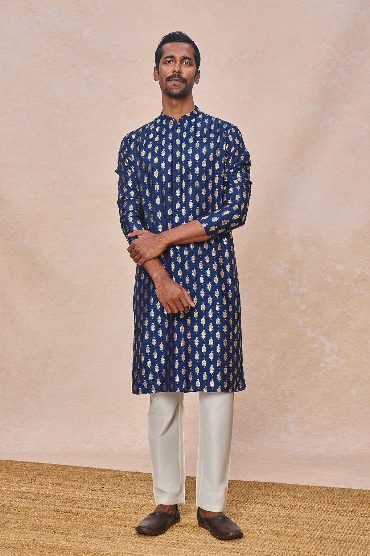 Navy Blue Teardrop Kurta Set - Ready To Ship