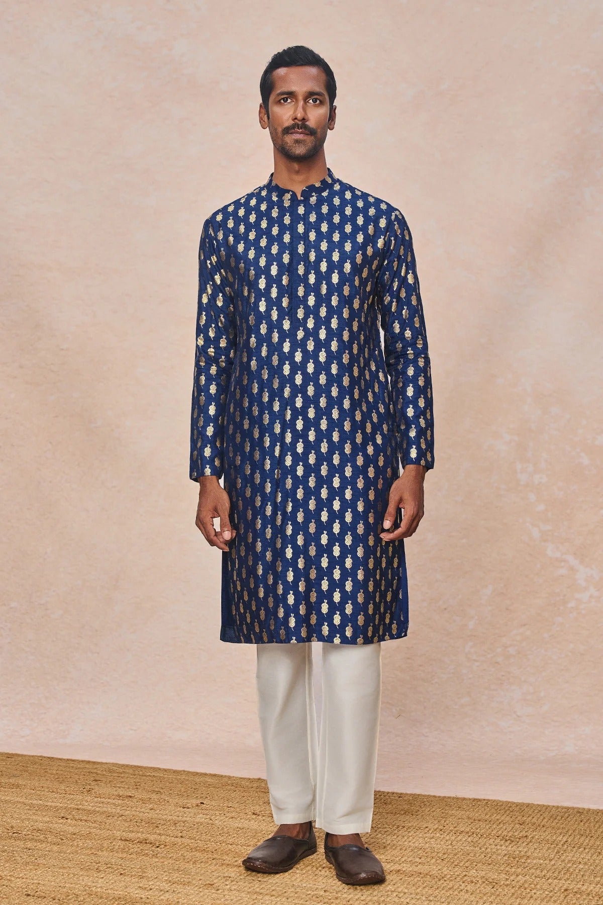 Navy Blue Teardrop Kurta Set - Ready To Ship