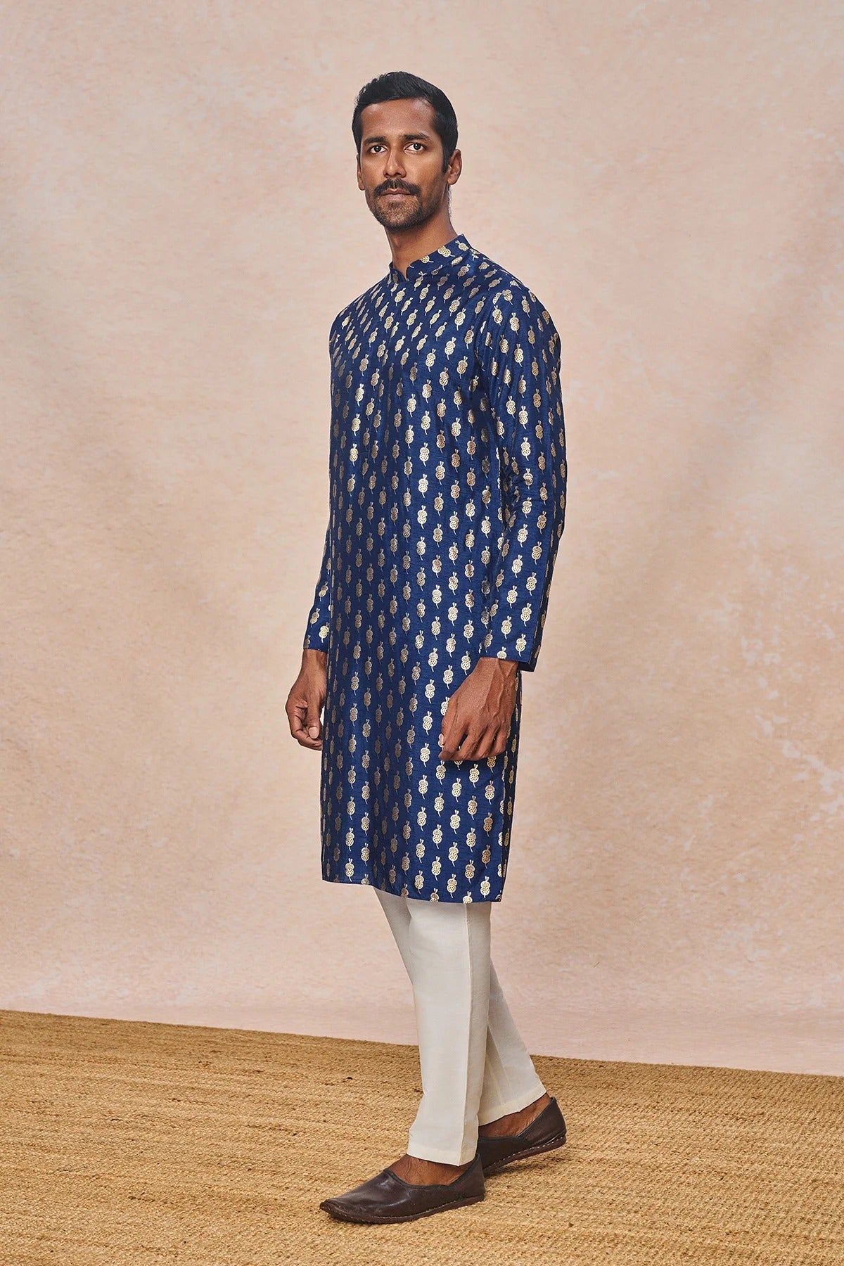 Navy Blue Teardrop Kurta Set - Ready To Ship