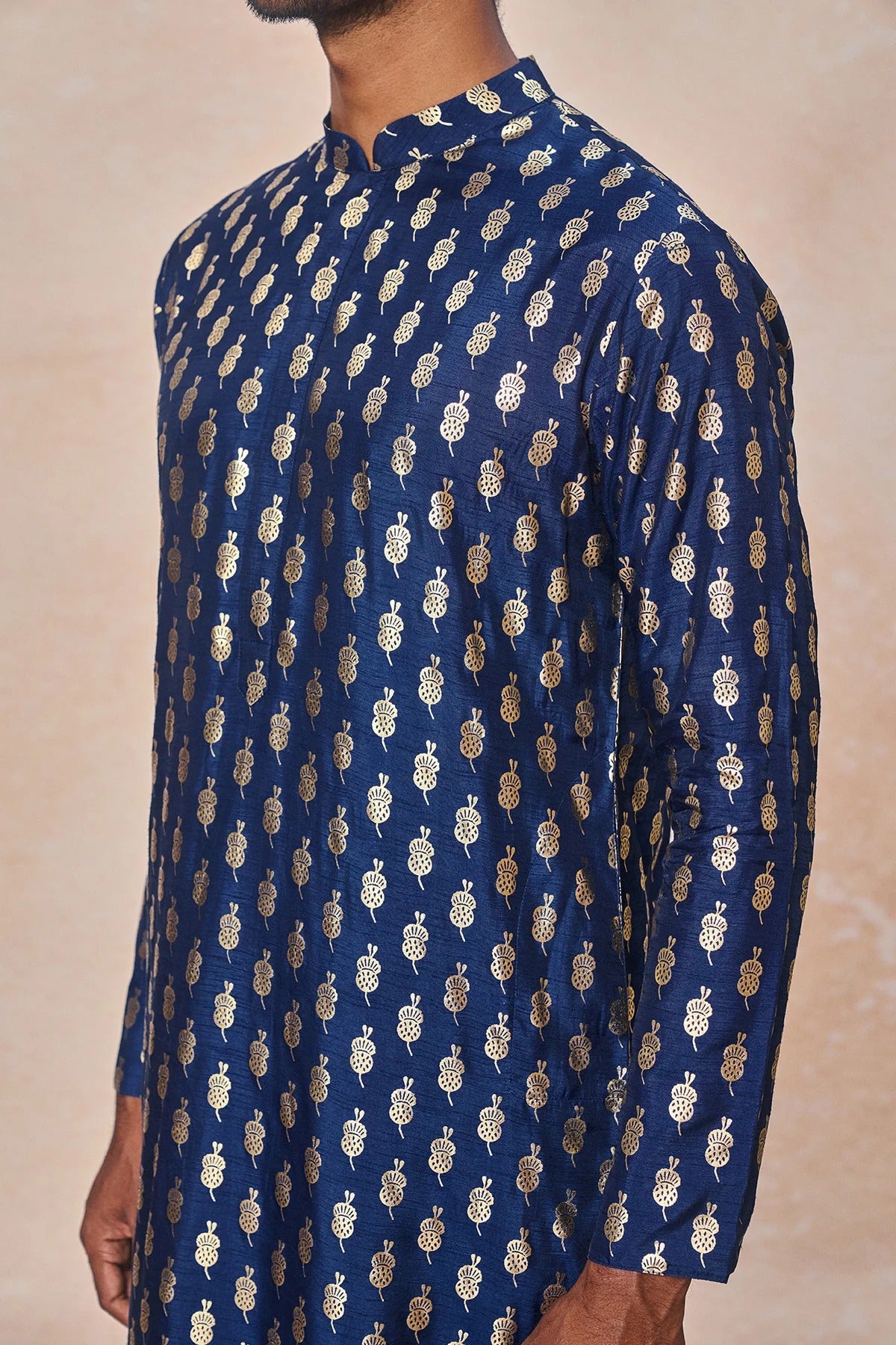 Navy Blue Teardrop Kurta Set - Ready To Ship