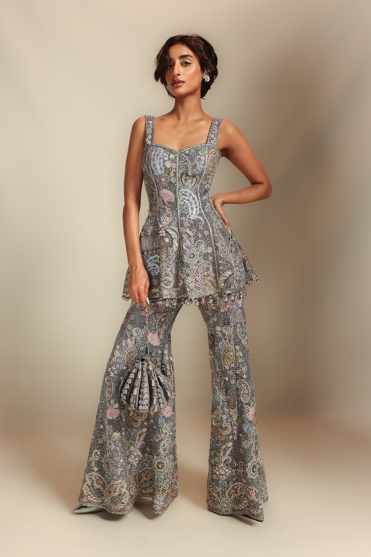 Interaether - Grey Mesh Sharara