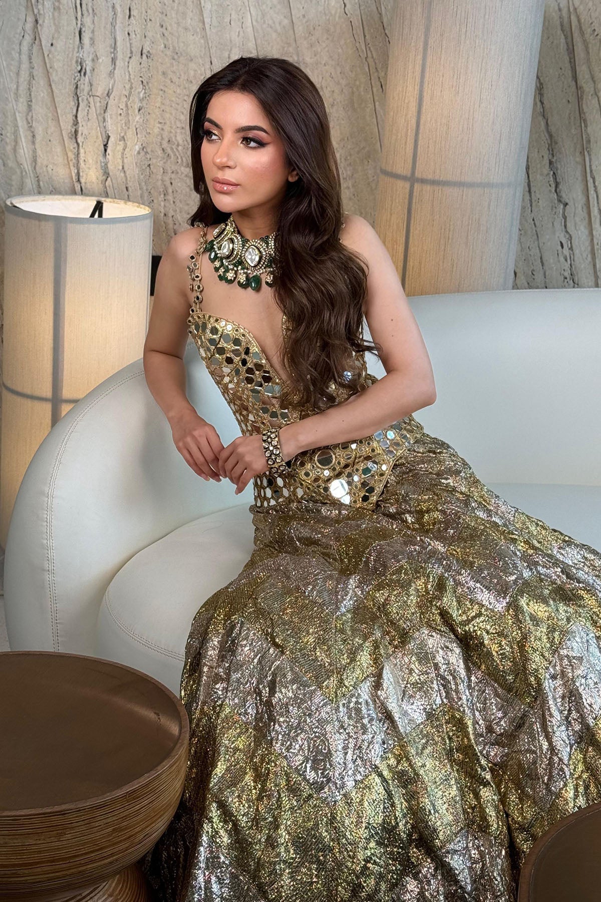 Sonam Babani in Chandi Sona Chevron Lampi Lehenga -B