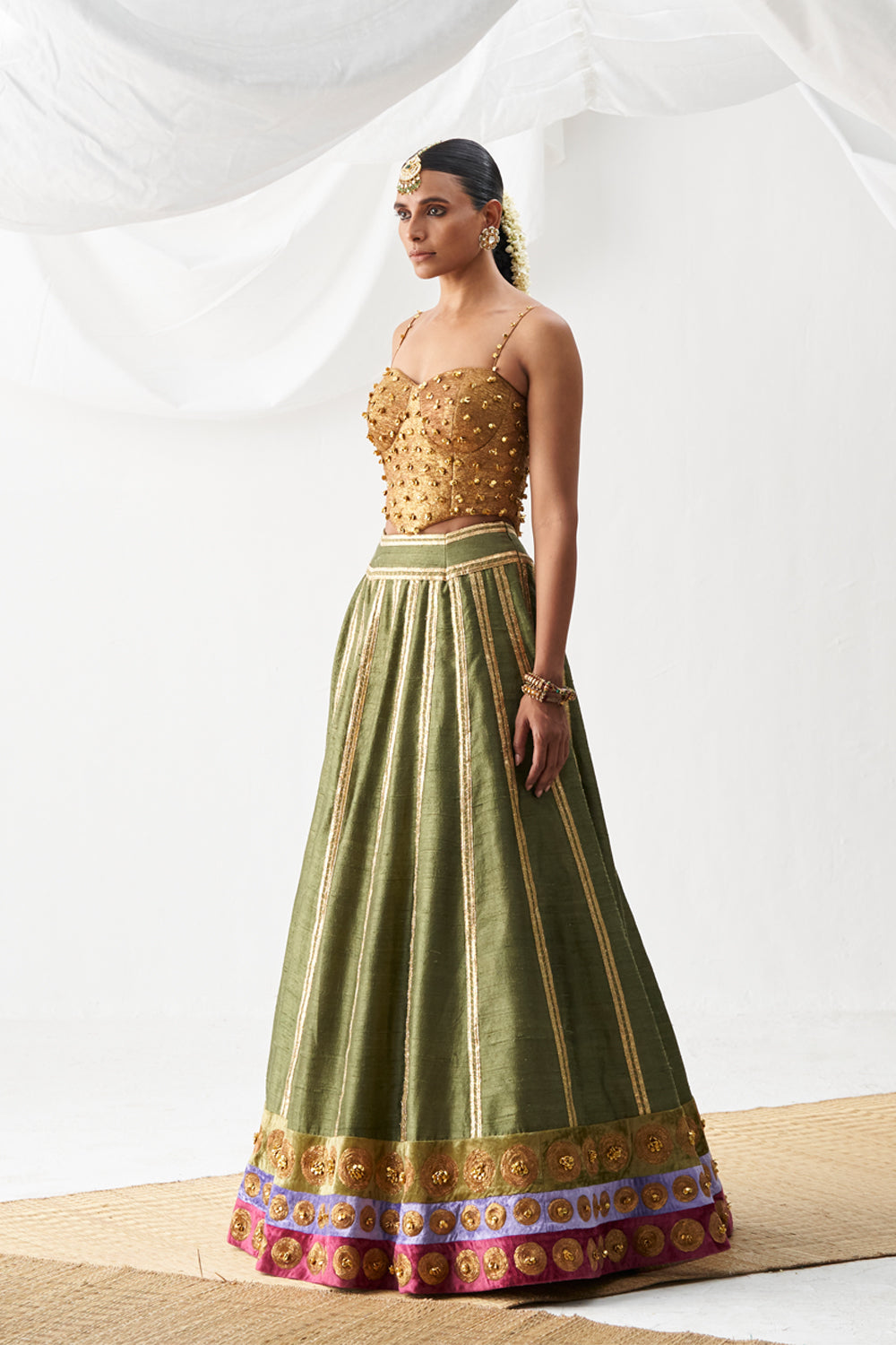 Gul Mehendi Corset Lehenga