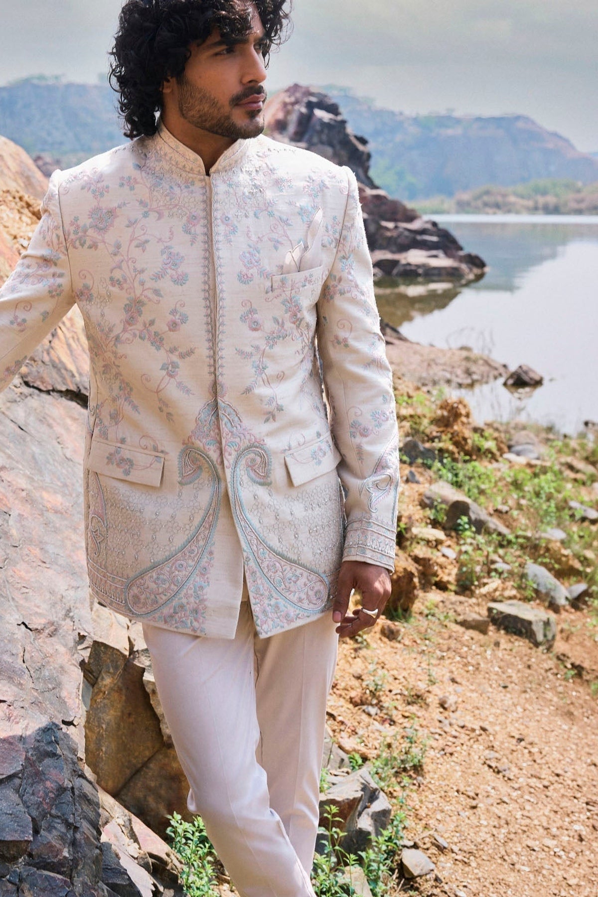 Ivory Bandhgala Set