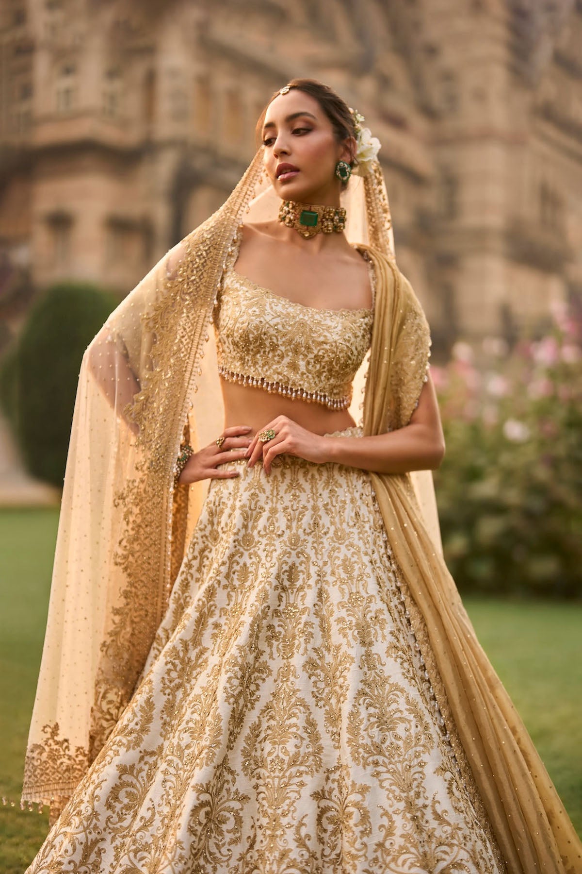 Ivory Gold Lehenga Set