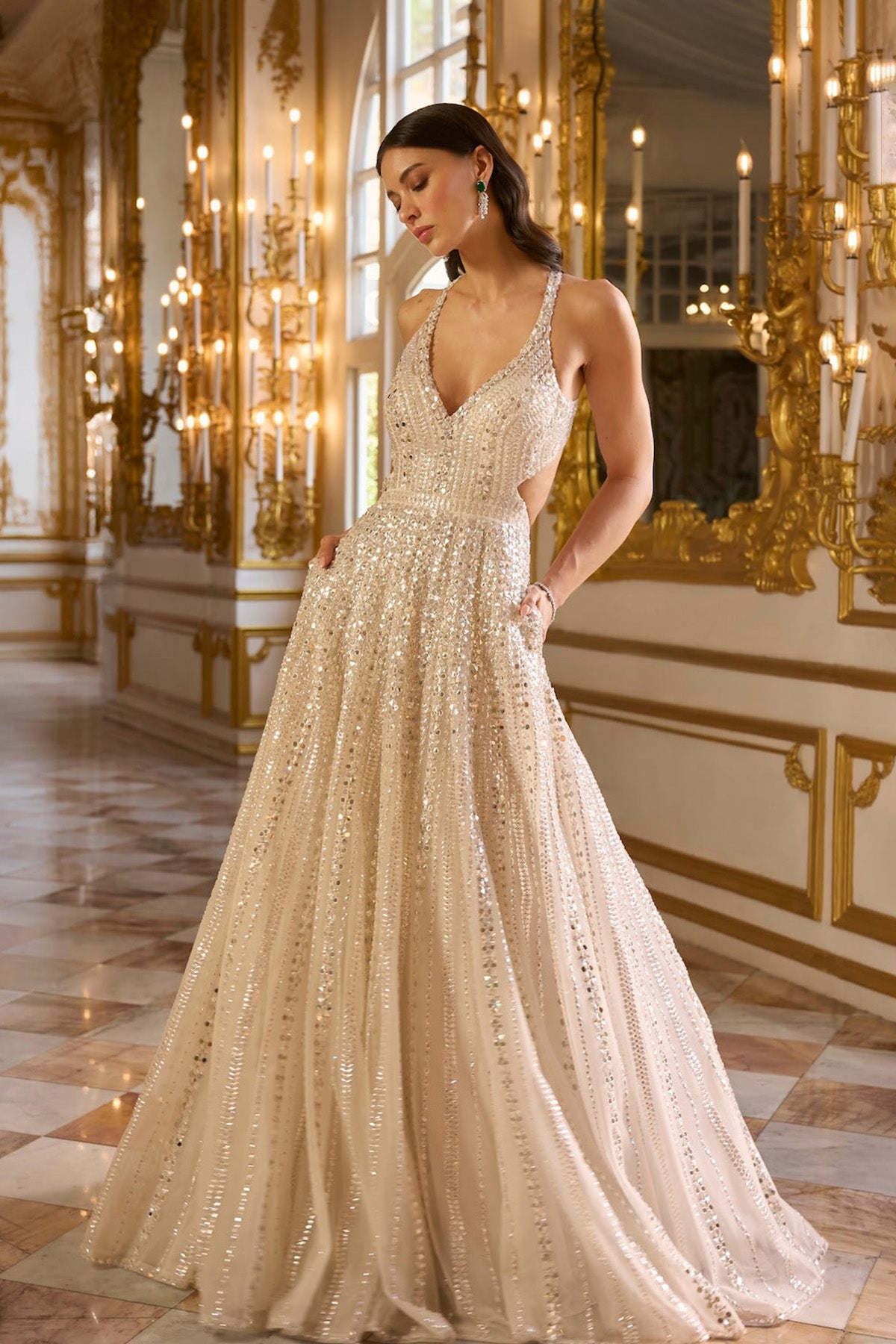 Ivory Sequin Gown
