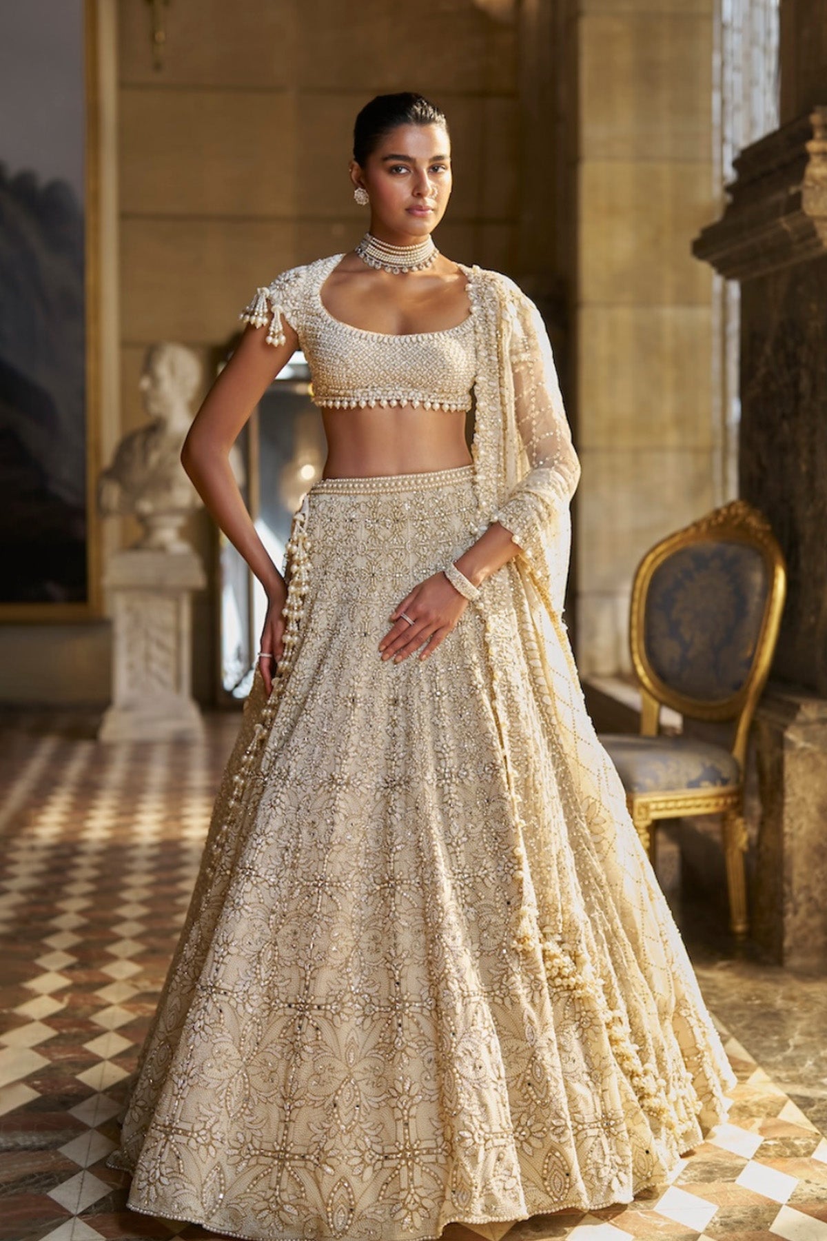 Ivory Pearl Lehenga Set