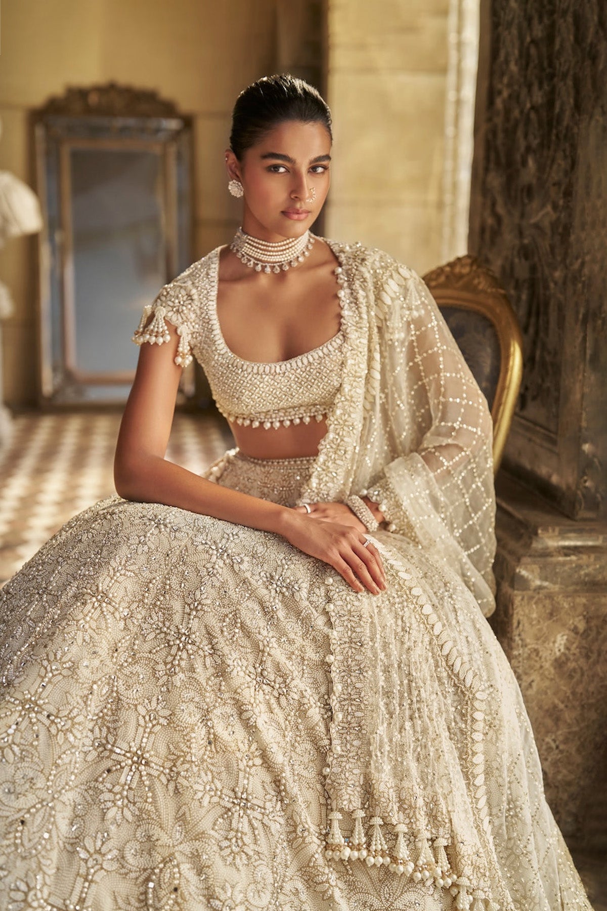 Ivory Pearl Lehenga Set