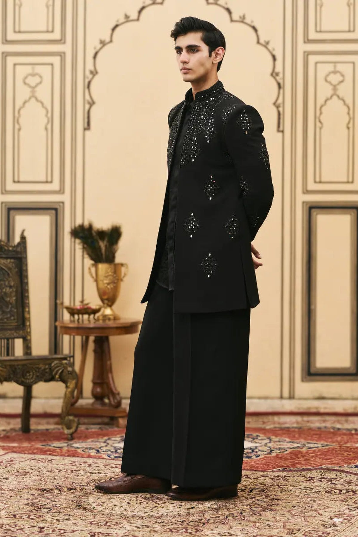 Kaala Satin Indowestern Set