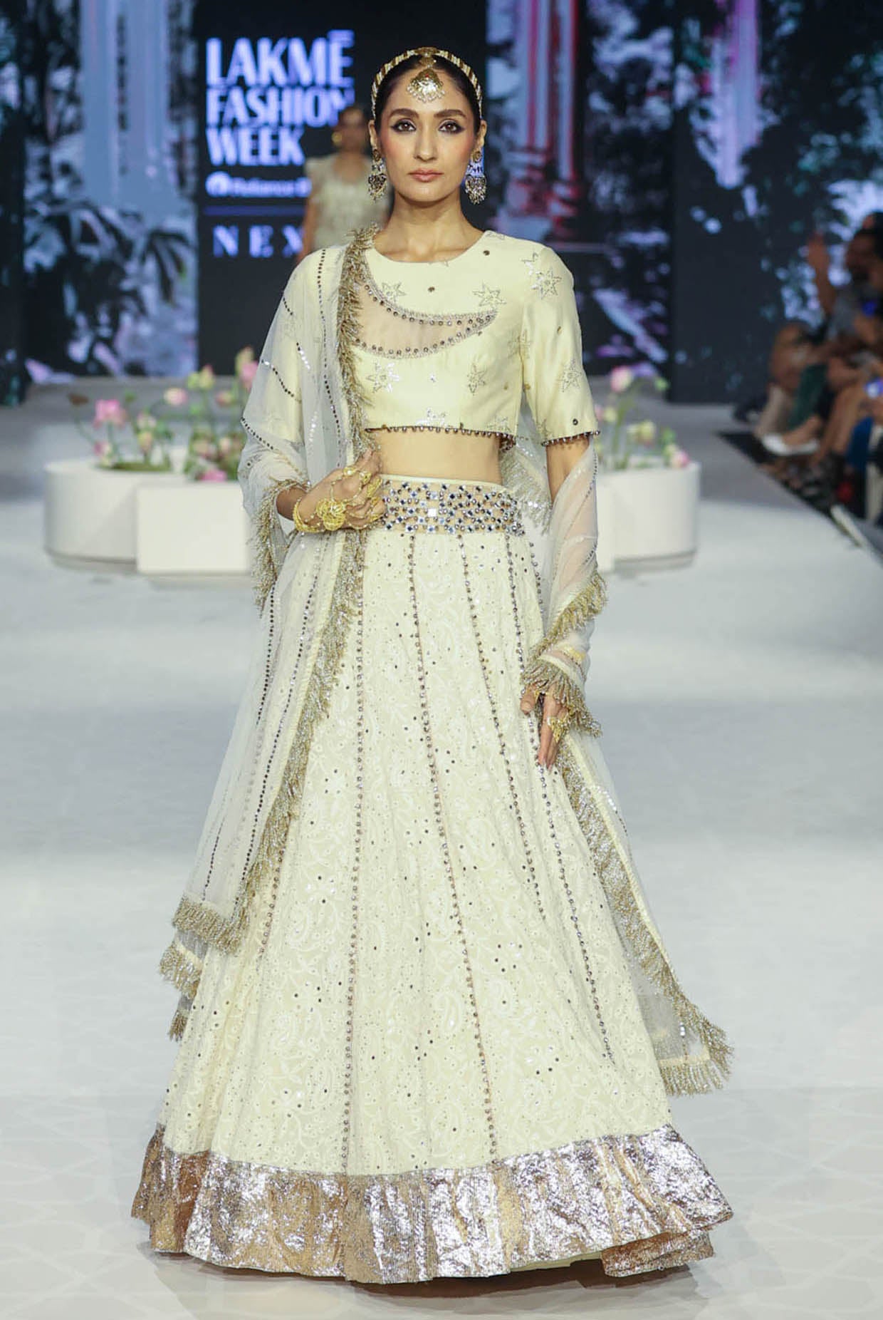 Khadija Beige Choli With Lehenga And Dupatta
