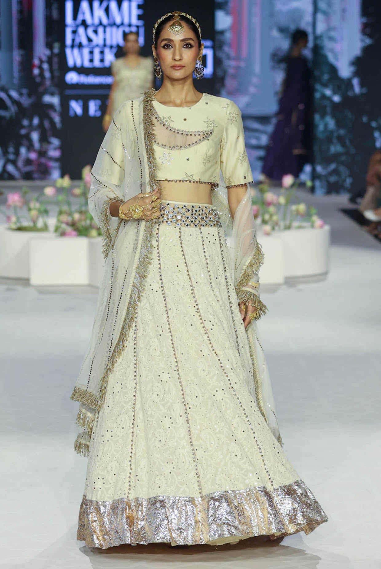 Khadija Beige Choli With Lehenga And Dupatta