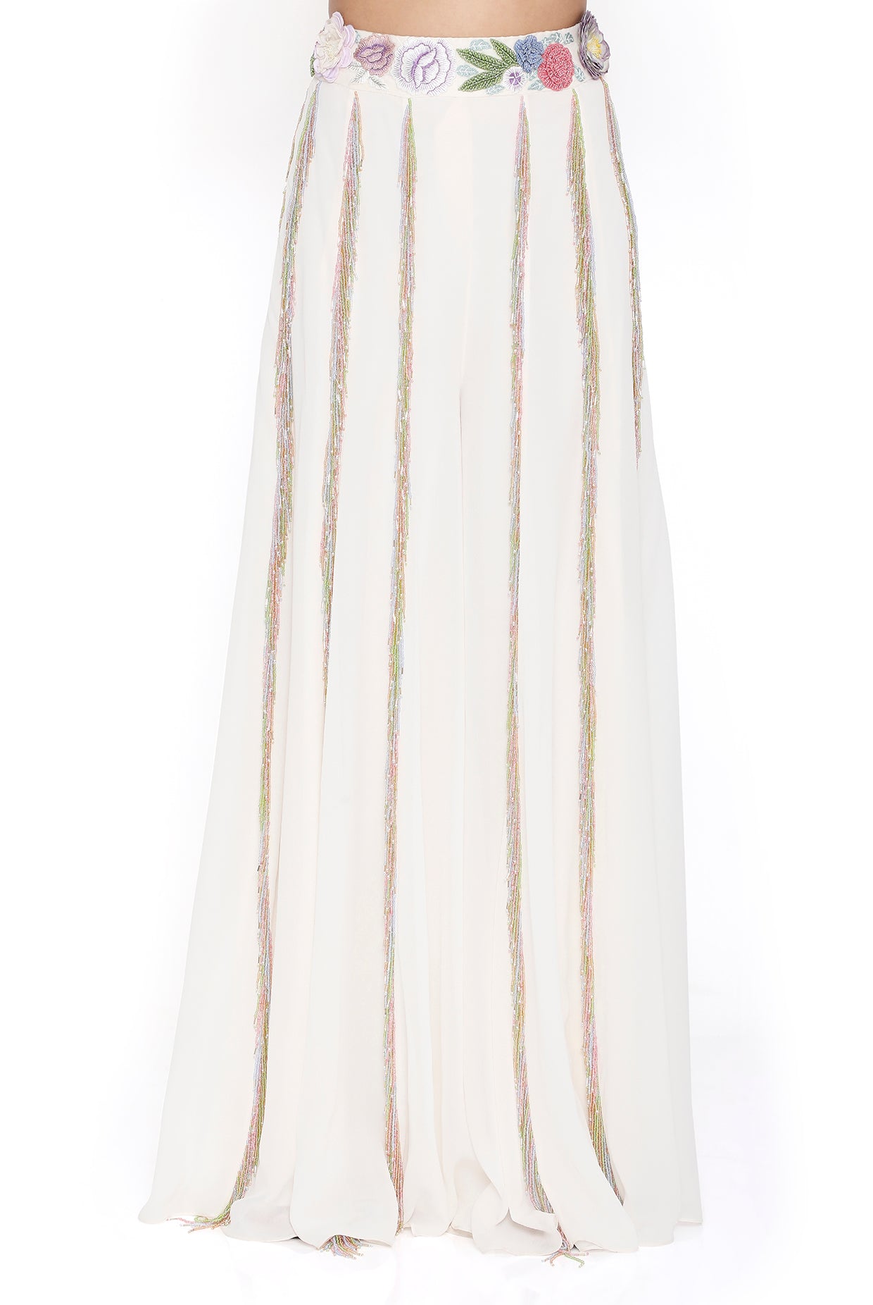 Lila Off White Embroidered Choli With Sharara And Dupatta