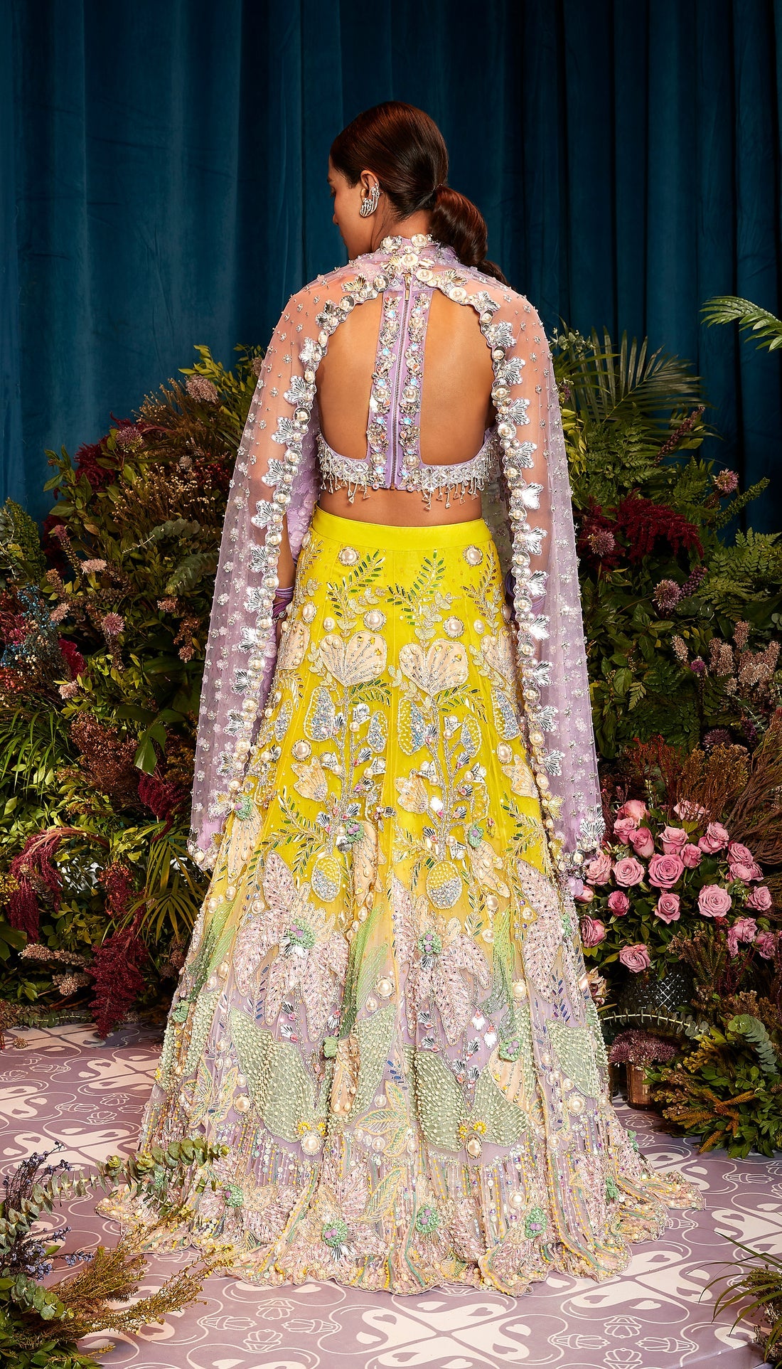 SAGE - LIME TO LILAC OMBRE LEHENGA SET