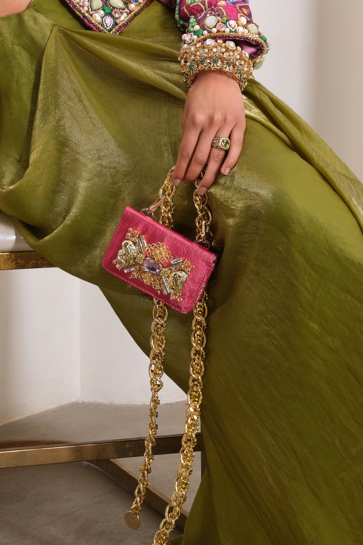 Luxe Rose Chainlink: Belt Bag