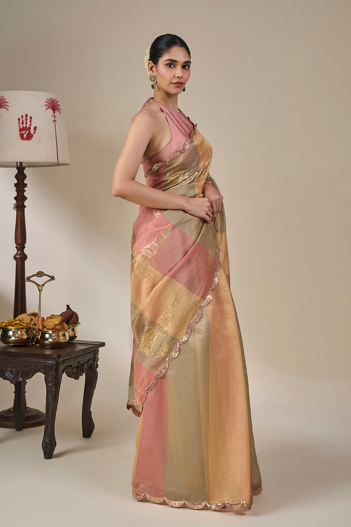 Malabar Grove Stripe Saree